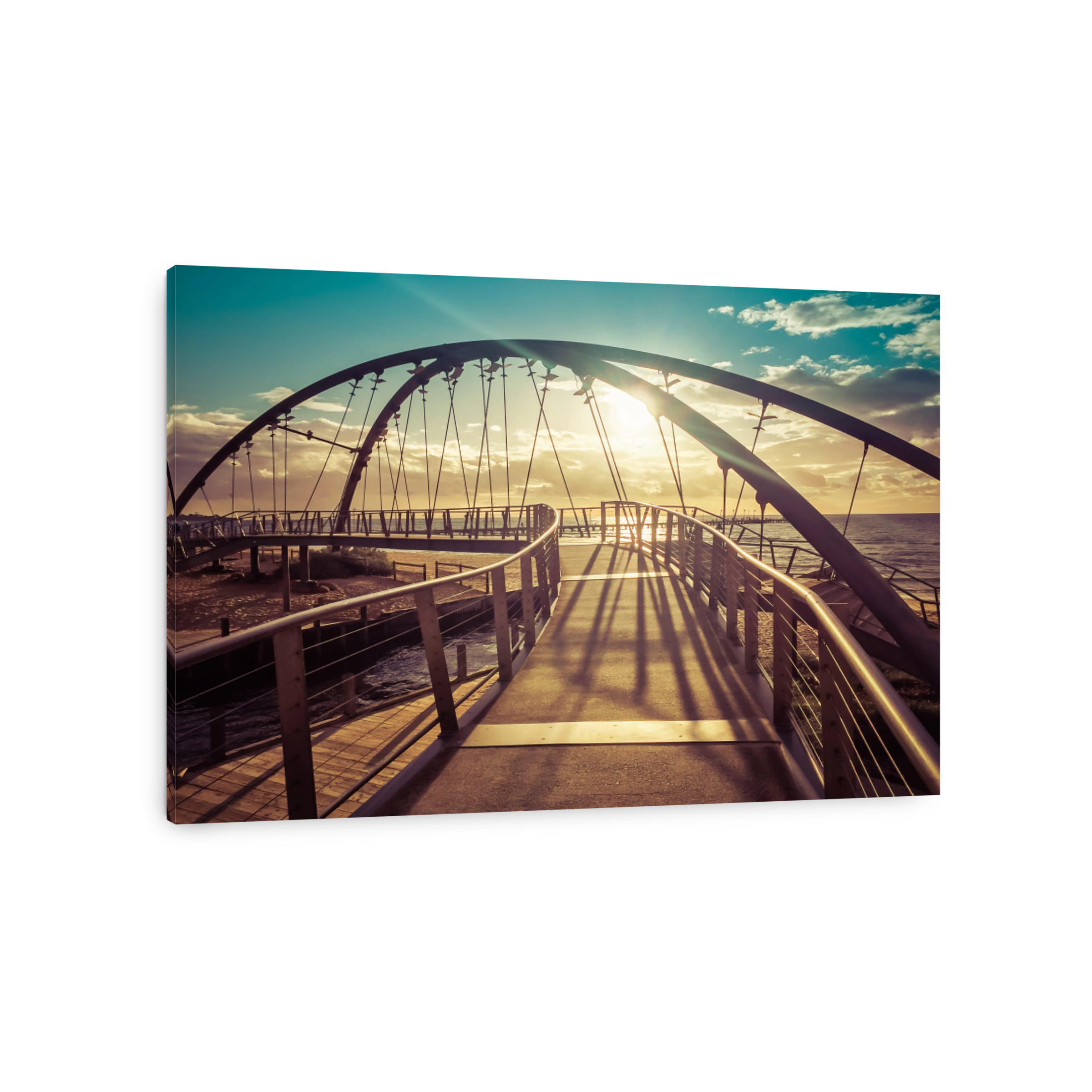 Beautiful footbridge at sunset in Frankston foreshore, Melbourne, Australia