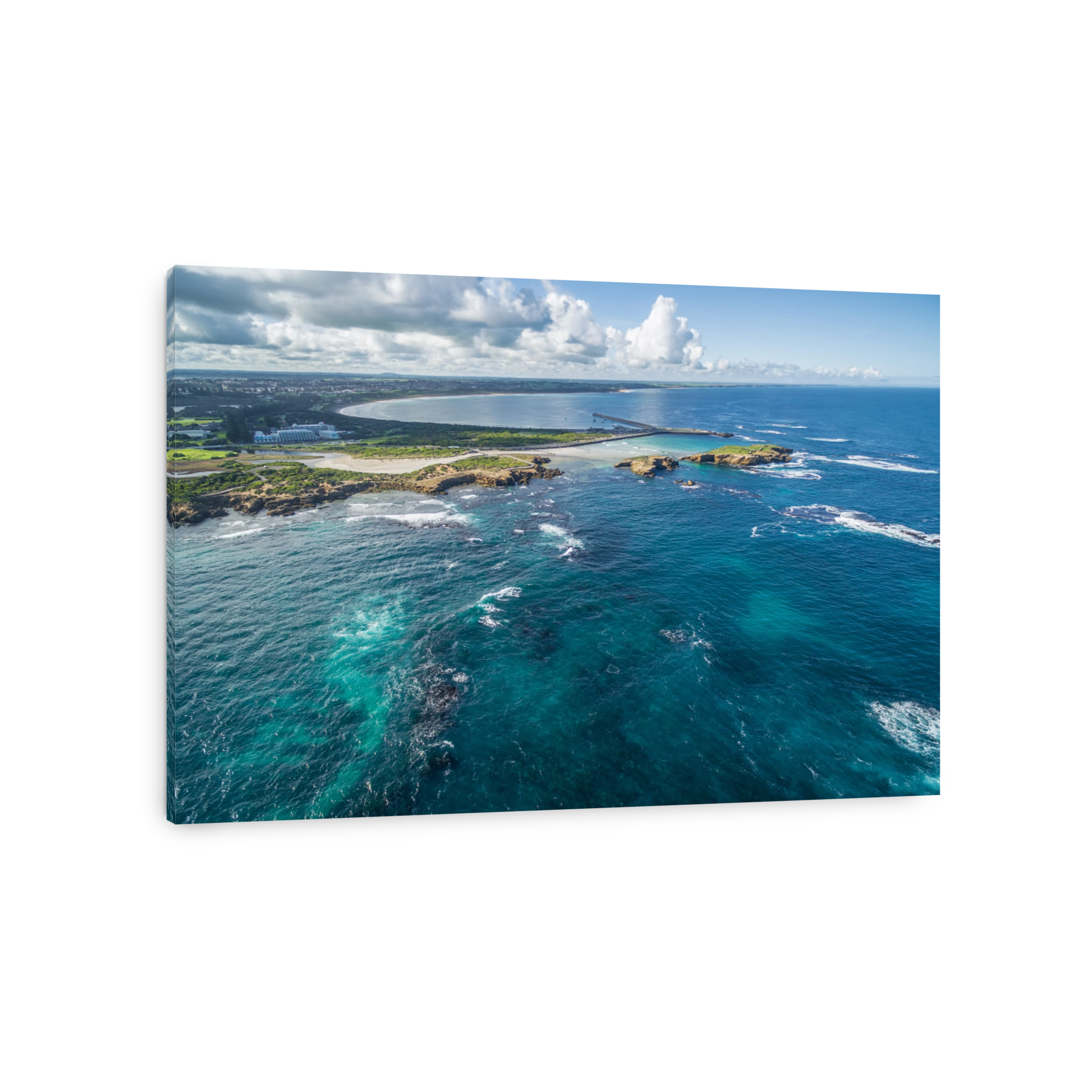 Aerial view of Warrnambool coastline, Australia