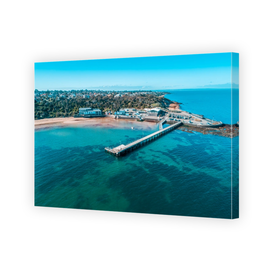 Black Rock wharf and The Cerberus Beach house in Melbourne, Australia
