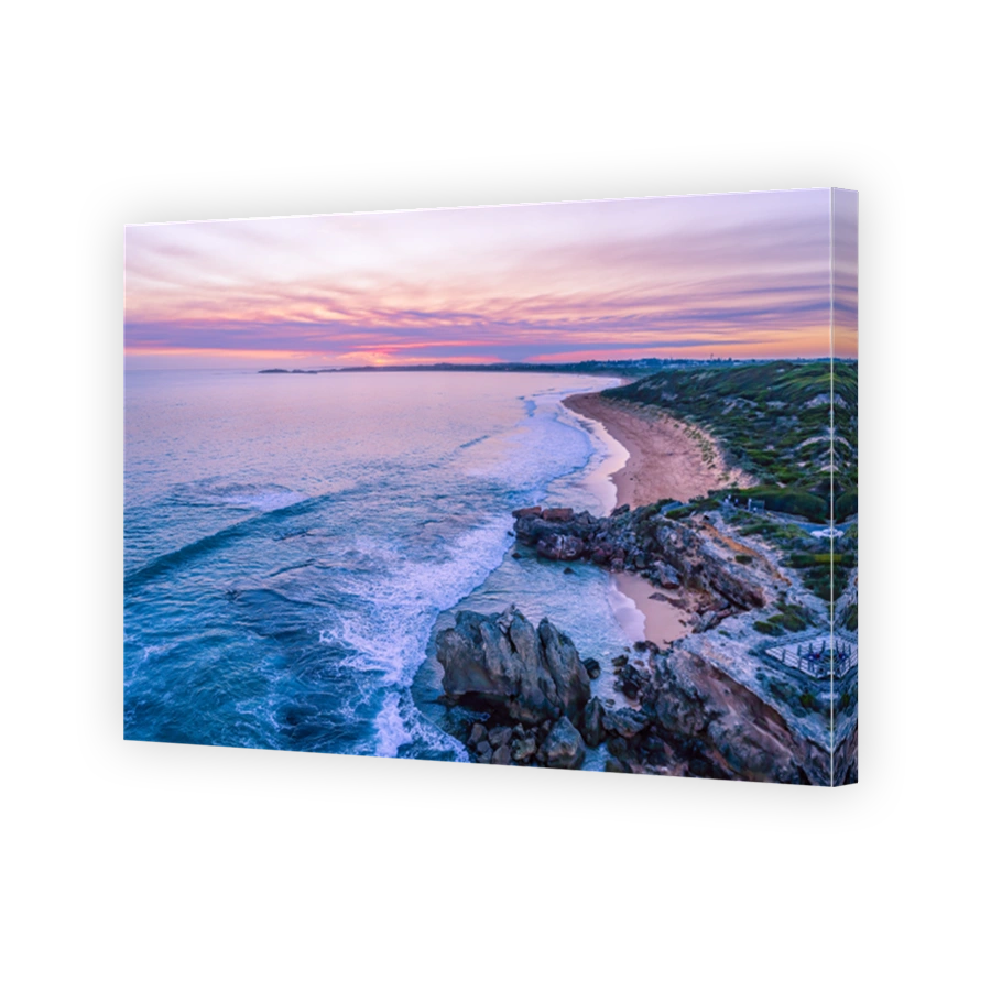 Rugged rocks and ocean coastline at Point Ritchie Lookout in Warrnambool, Australia