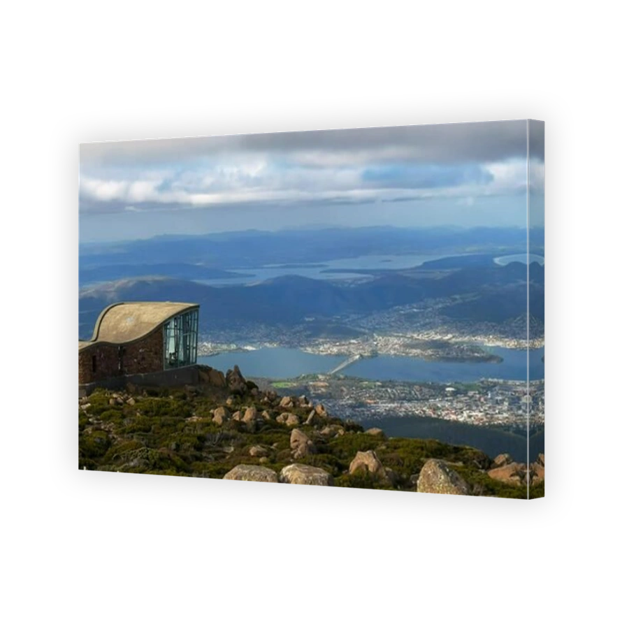 HOBART, TASMANIA, AUSTRALIA- APRIL,11, 2016: the view of hobart in tasmania from mt wellington