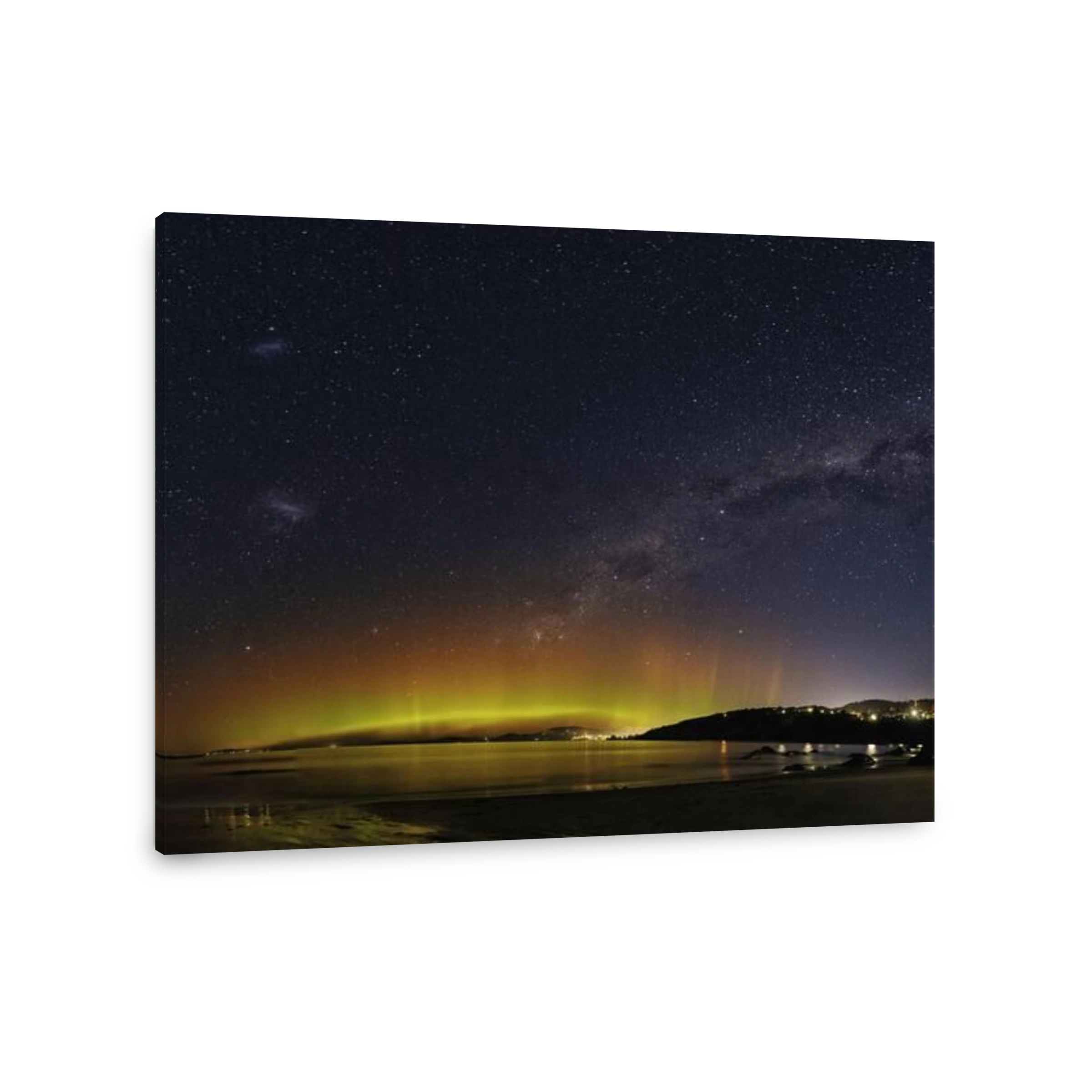 A scenic aurora at night in Hobart, Tasmania, Australia, cool for background