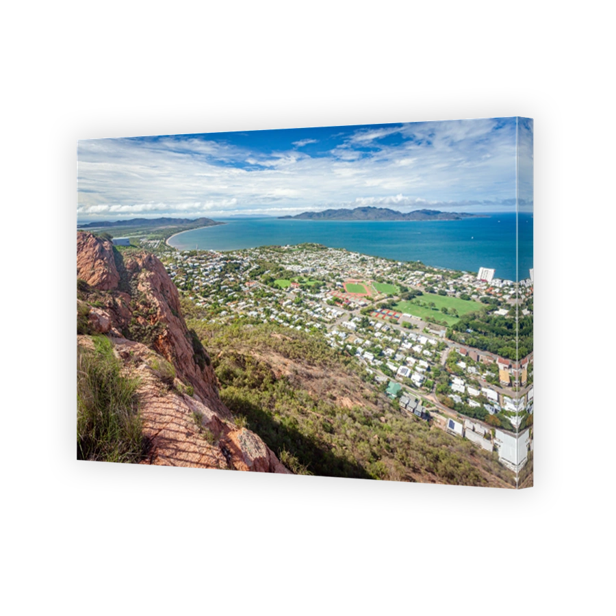 Townsville City and Magnetic Island from Castle Hill Queensland Australia