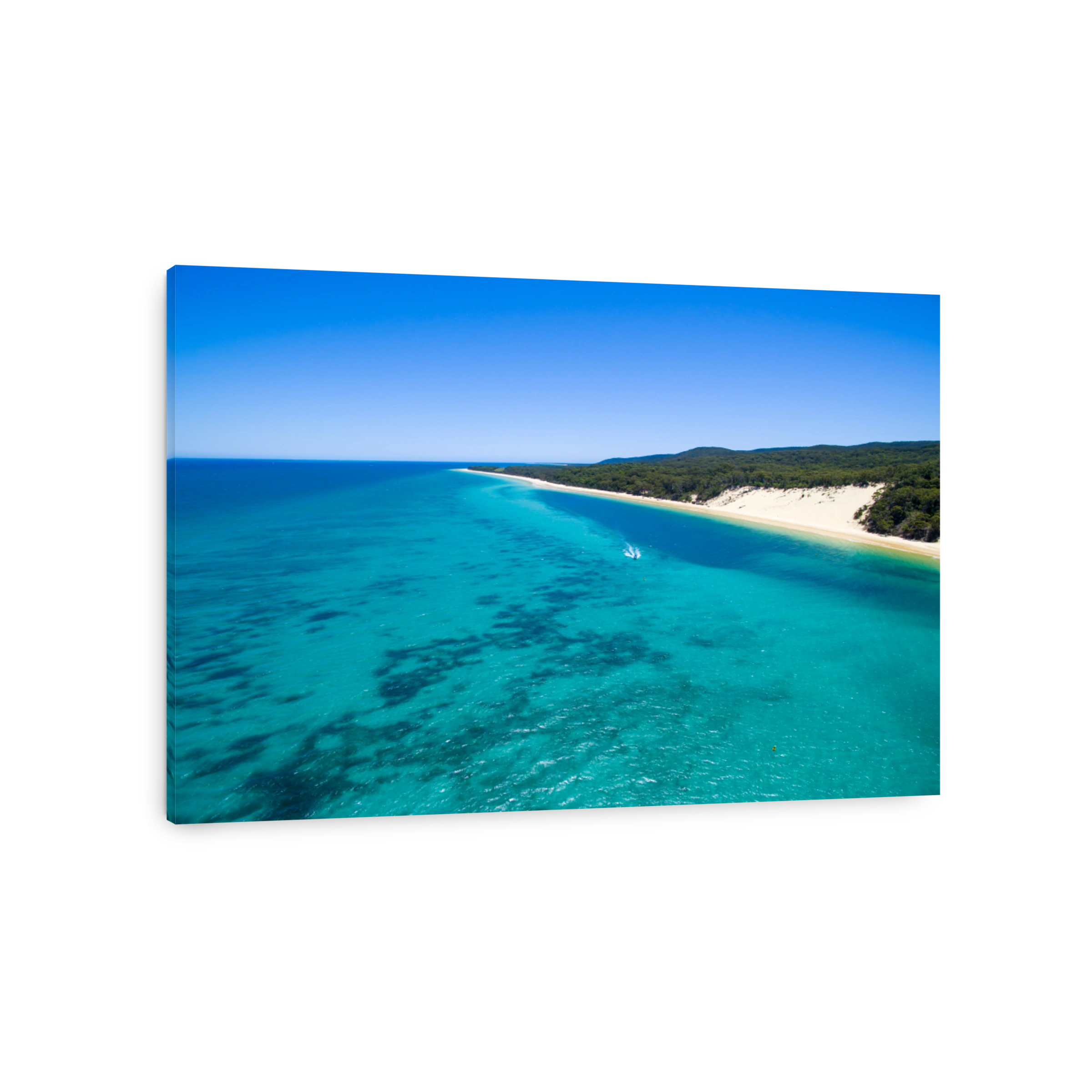 An aerial view of the Moreton Island coastline