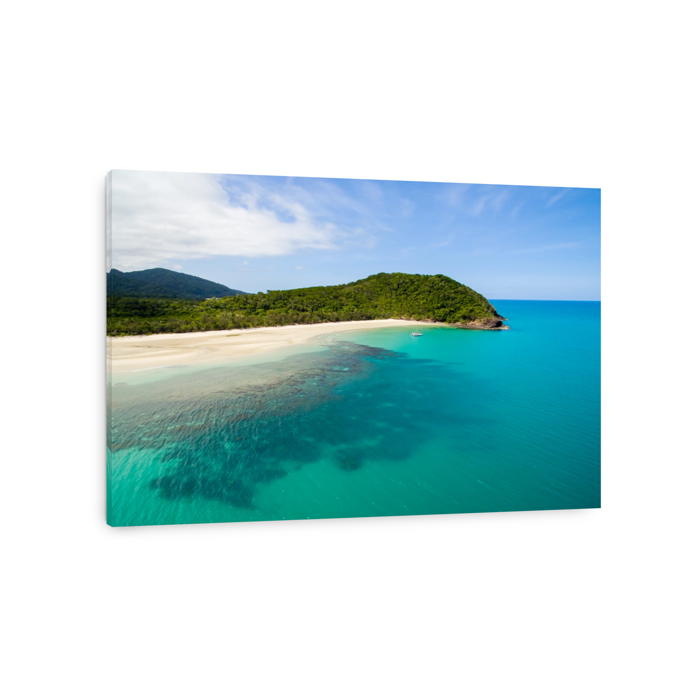 An aerial view of Cape Tribulation in North Queensland, Australia