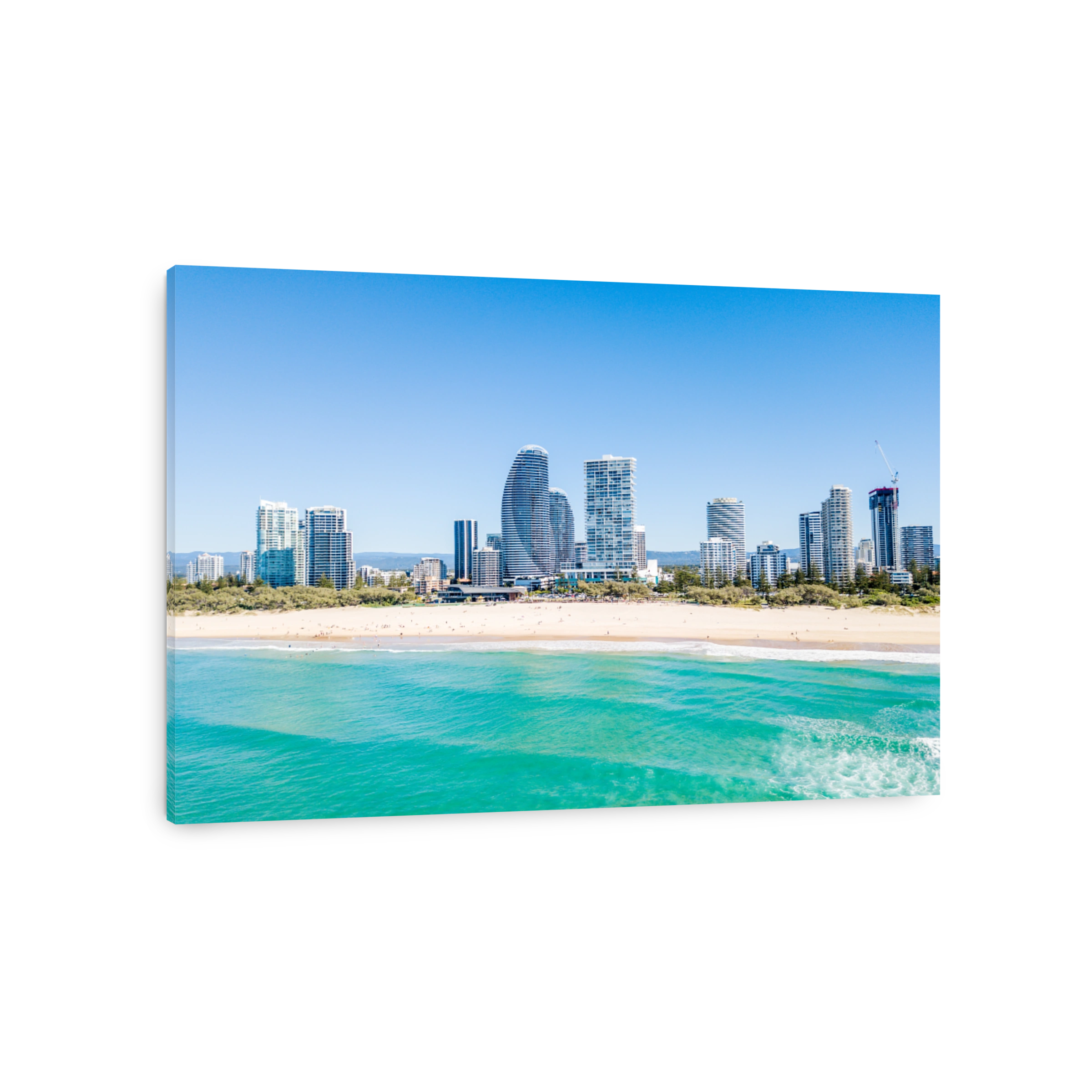Broadbeach aerial image on the Gold Coast An aerial view of Broadbeach on the Gold Coast with blue water