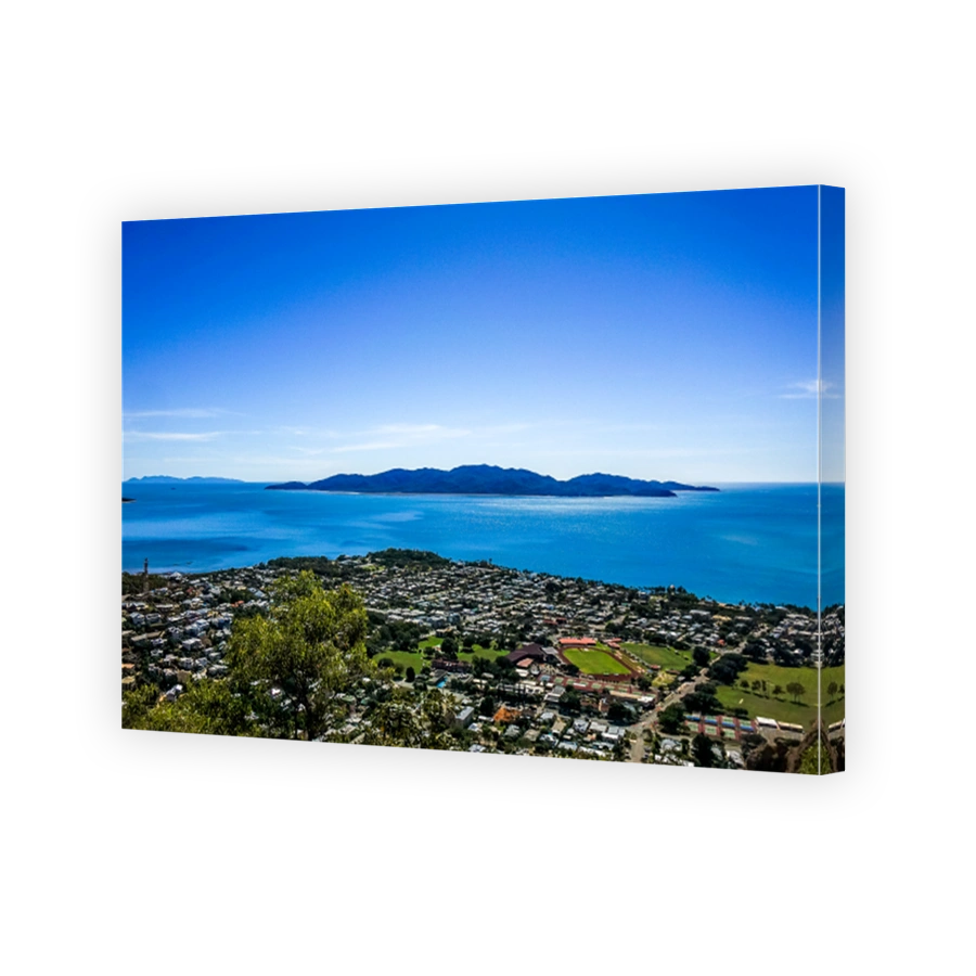 Warm Coastal Aerial View Over Townsville and Magnetic Island, Queensland, Australia