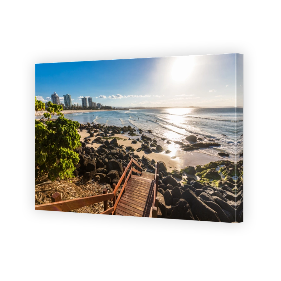 Greenmount beach during sunset on Queensland's Gold Coast, Australia