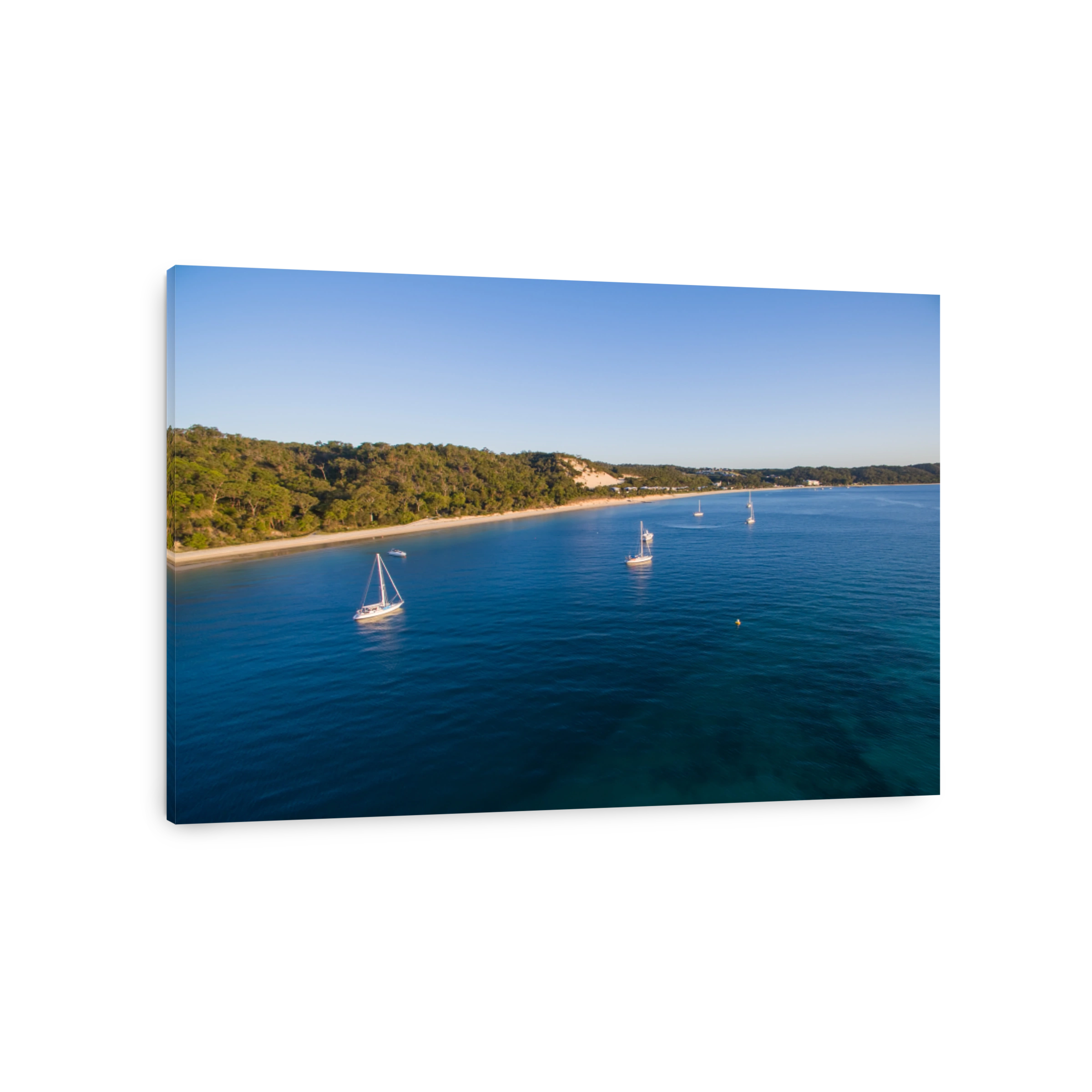 An aerial view of the Moreton Island coastline