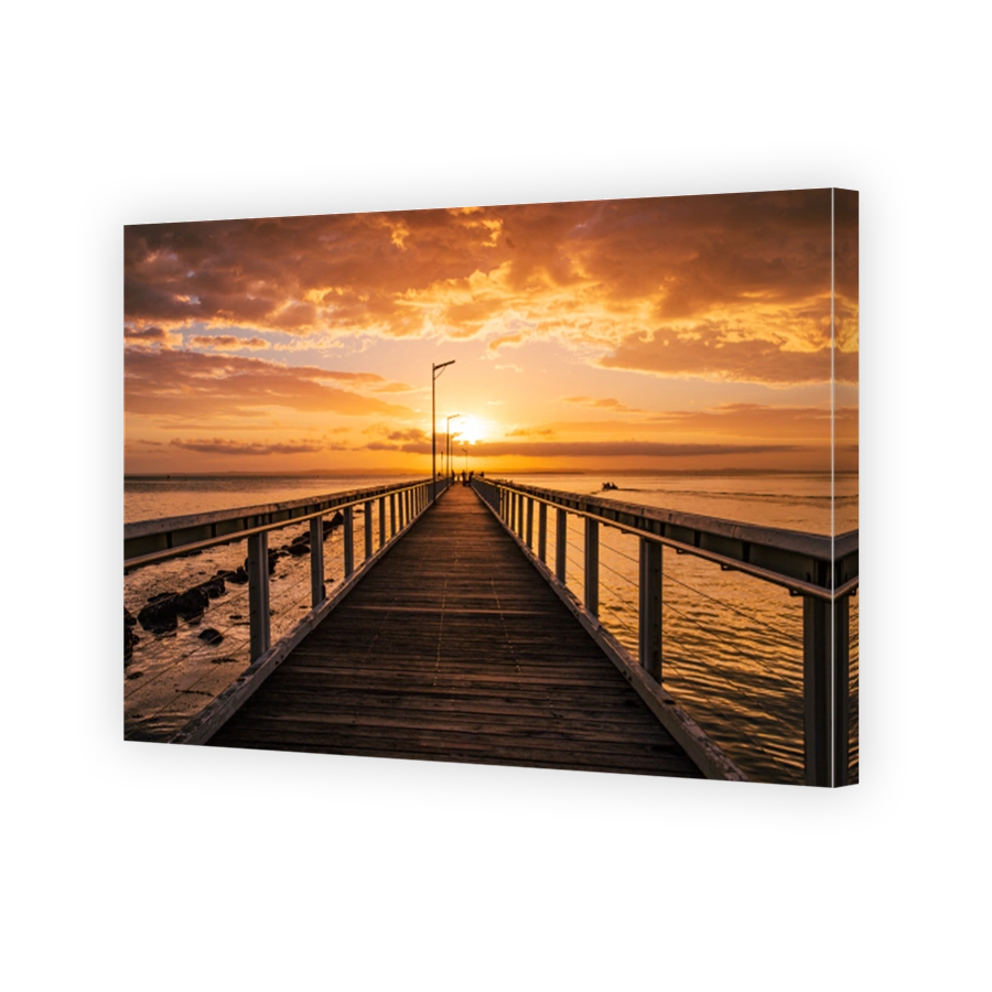 The sunrise of Wellington Point Pier in Wellington Point Recreation Reserve in Brisbane