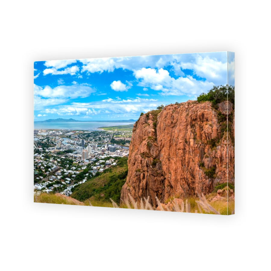 From the top of castle hill, an enourmous single boulder, Townsville, Queensland, Australia