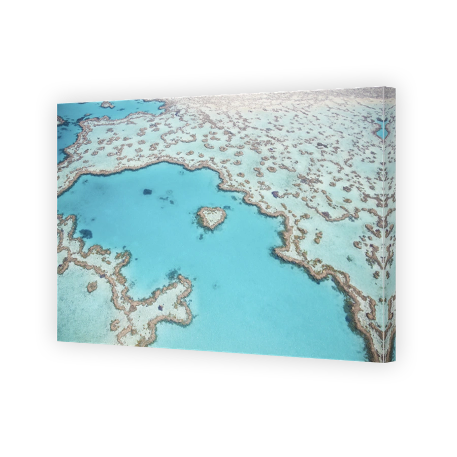 Aerial view of the Great Barrier Reef with the Reef Heart