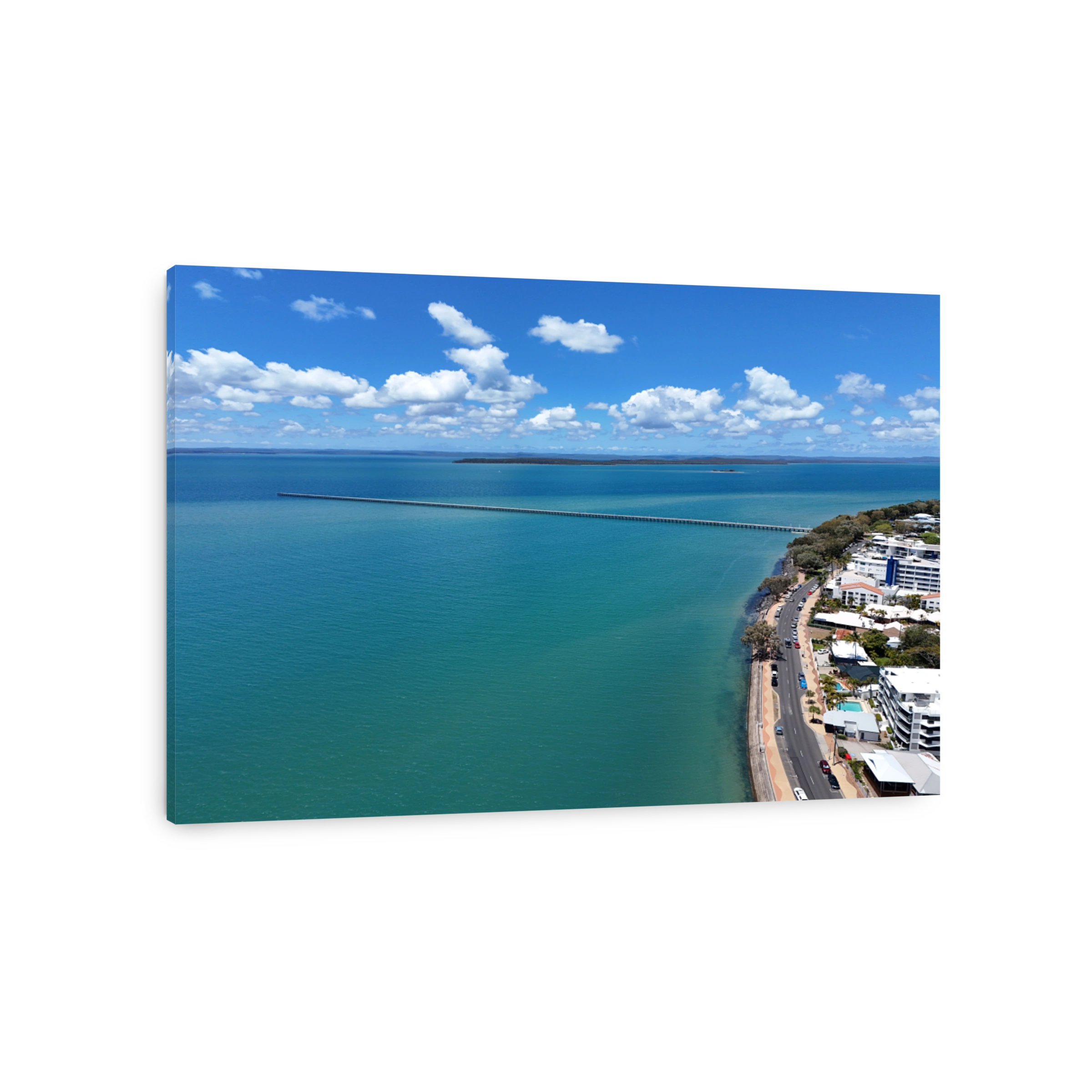 Aerial view of Urangan Pier at Hervey Bay, Queensland, Australia