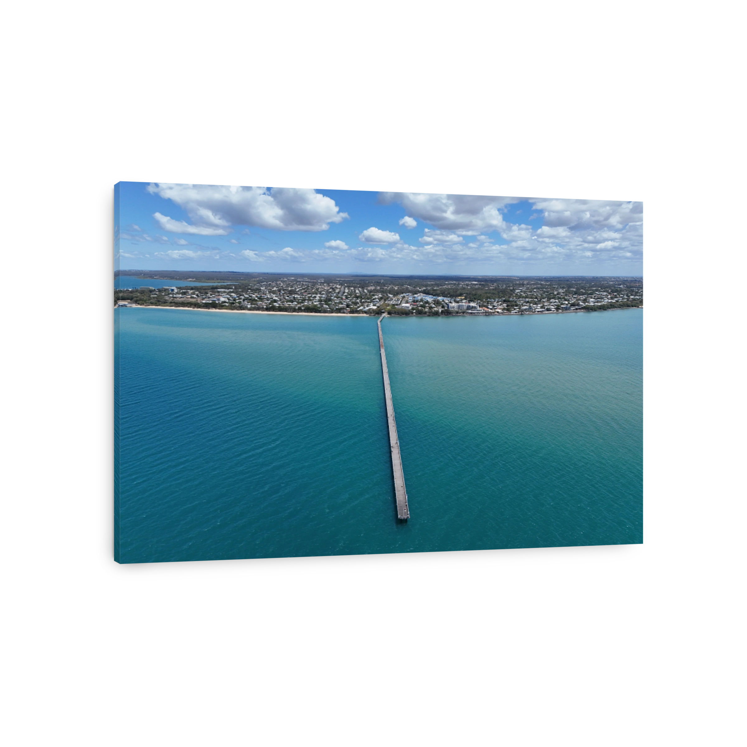 Aerial view of Urangan Pier at Hervey Bay, Queensland, Australia