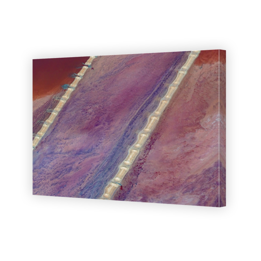 Colorful abstract aerial images of Hutt Lagoon, Western Australia
