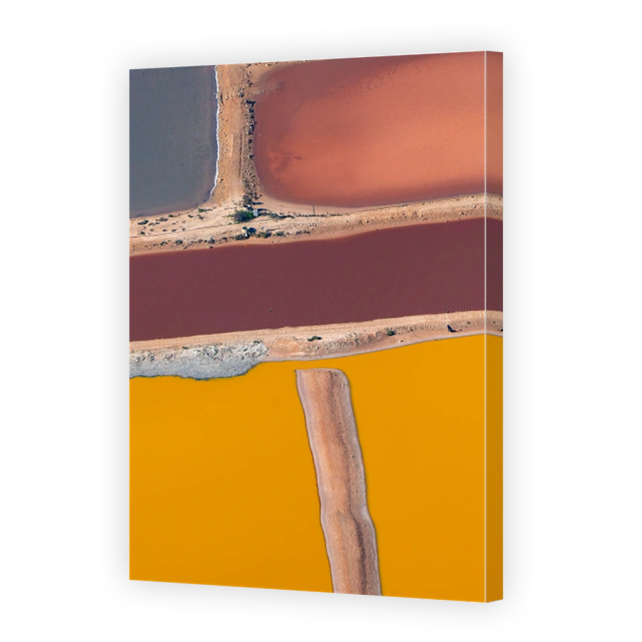 Colorful abstract aerial images of Hutt Lagoon, Western Australia