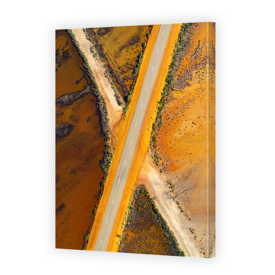 Colorful abstract aerial images of Hutt Lagoon, Western Australia