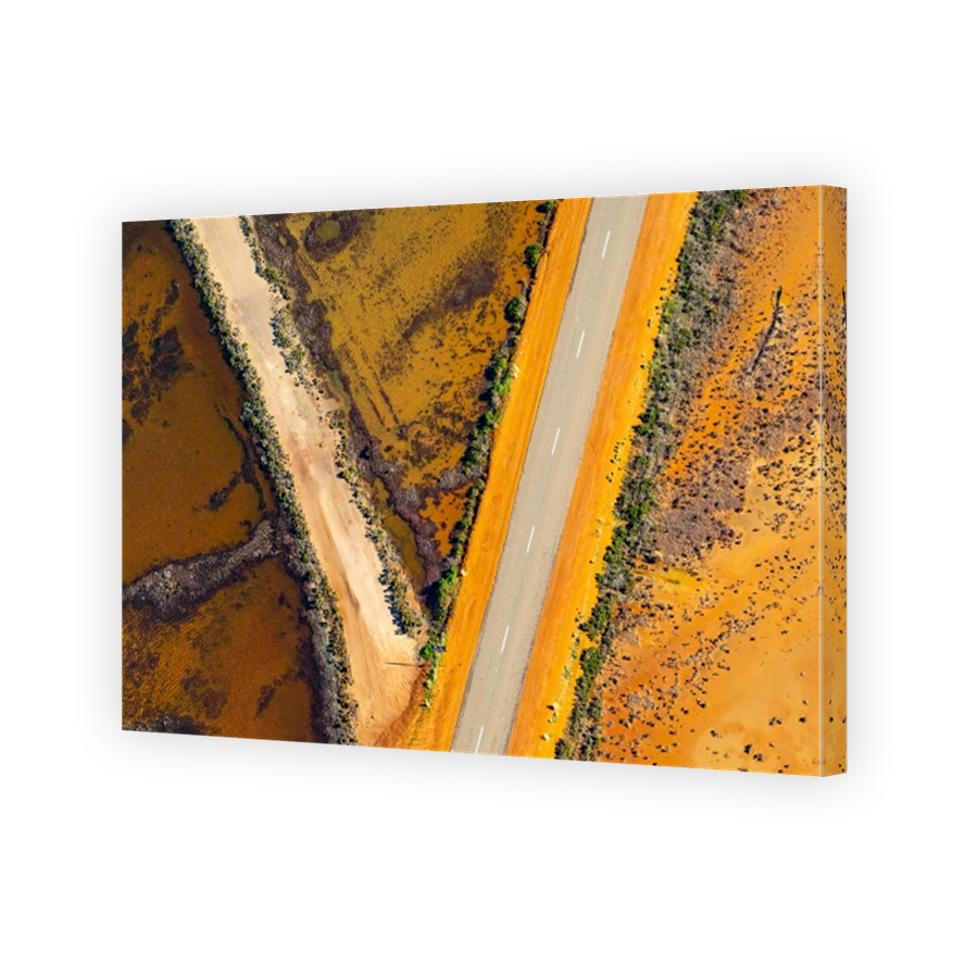 Colorful abstract aerial images of Hutt Lagoon, Western Australia