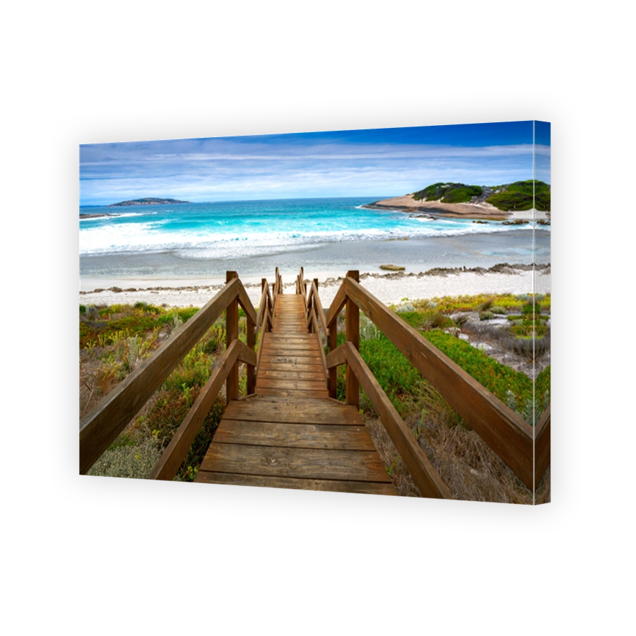 Wooded step in Salmon beach, Perth