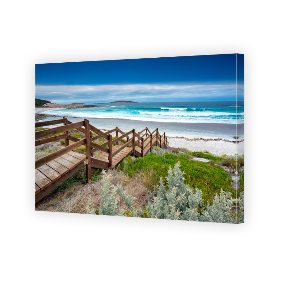 Wooded step in Salmon beach, Perth