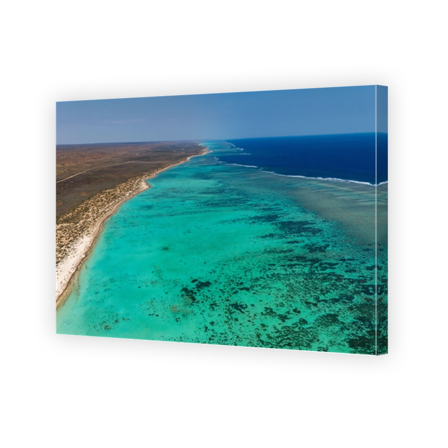 Aerial view of Ningaloo Reef in Western Australia.