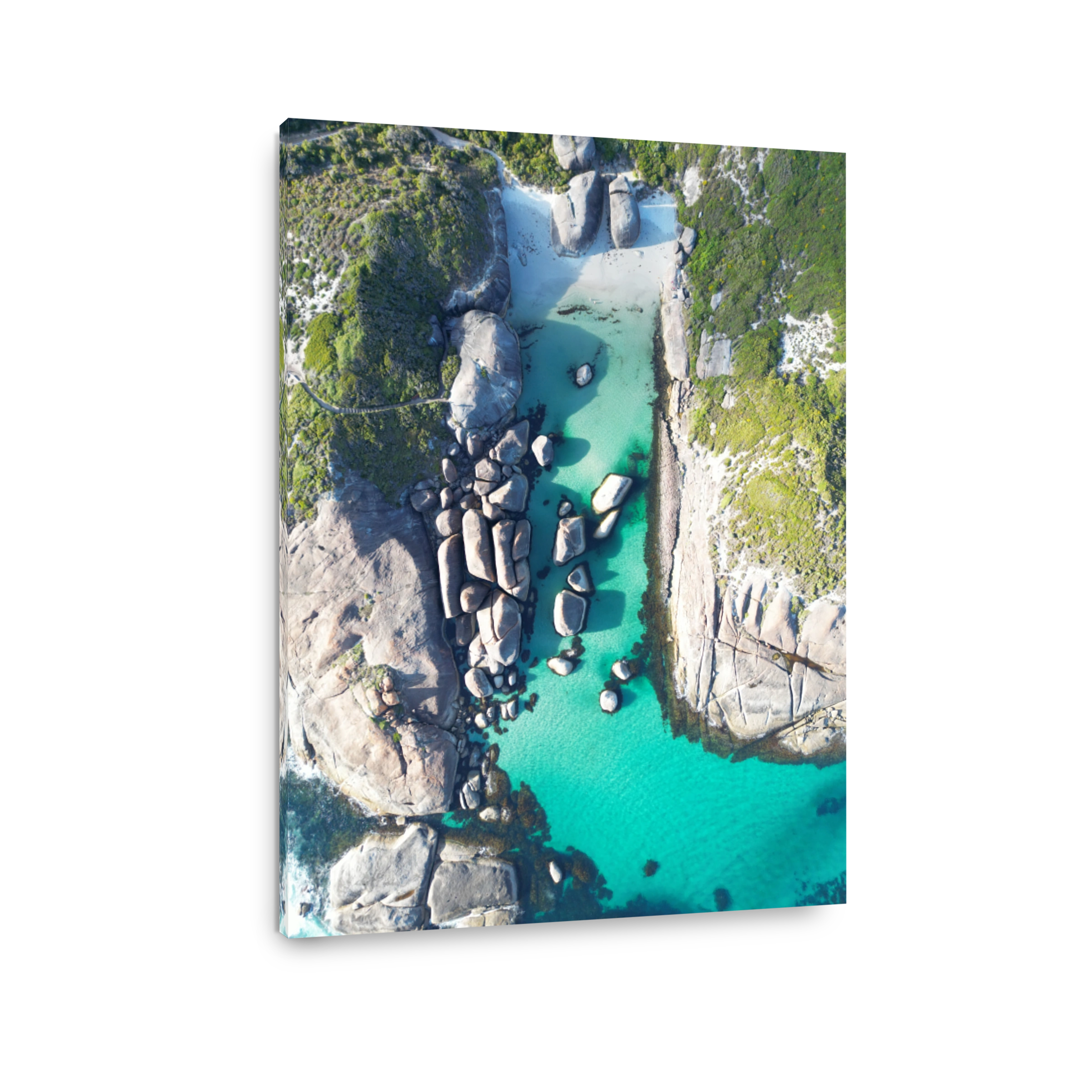 Aerial view of Elephant Rocks in Greens Pool in Denmark, Western Australia