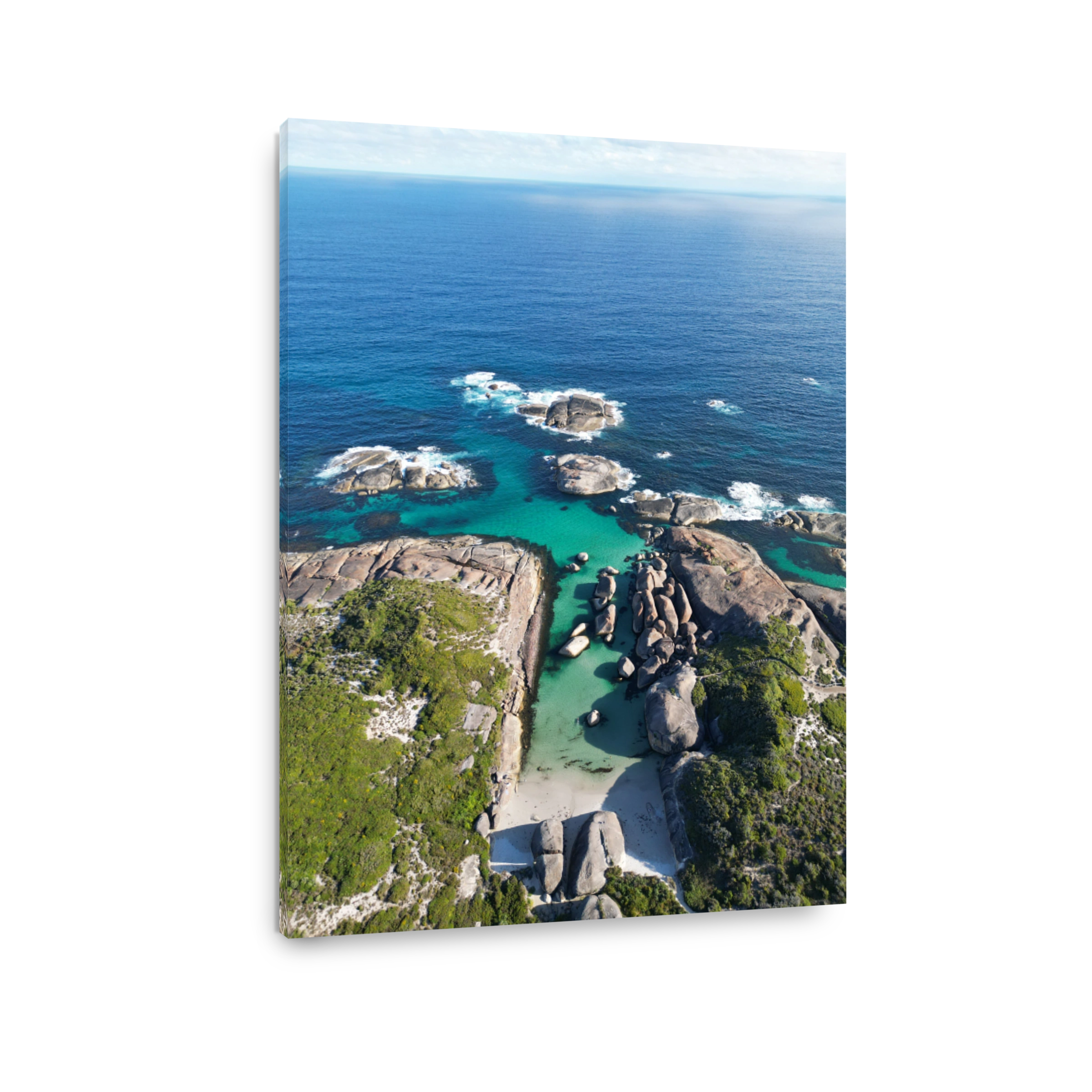 Aerial view of Elephant Rocks in Greens Pool in Denmark, Western Australia