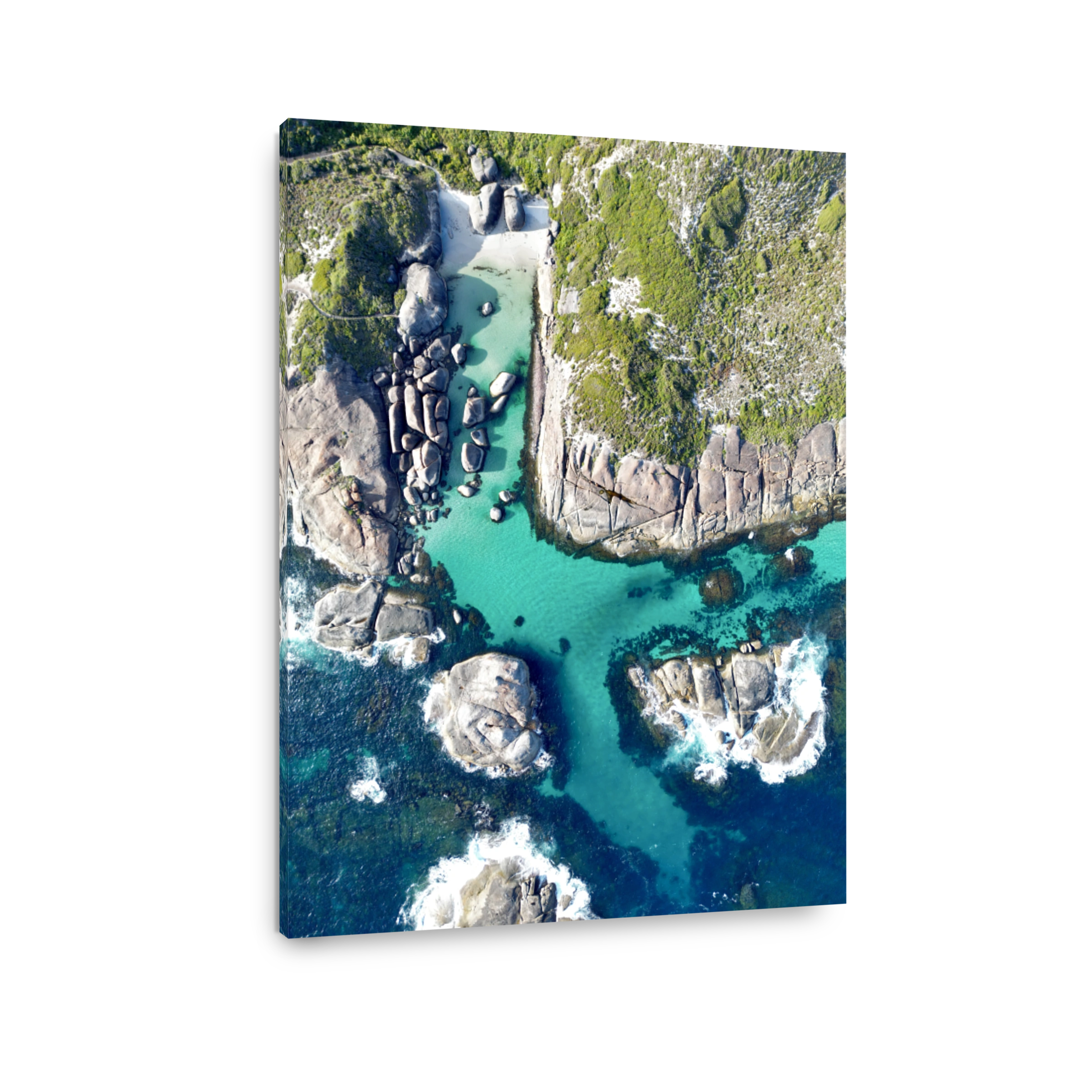 Aerial view of Elephant Rocks in Greens Pool in Denmark, Western Australia