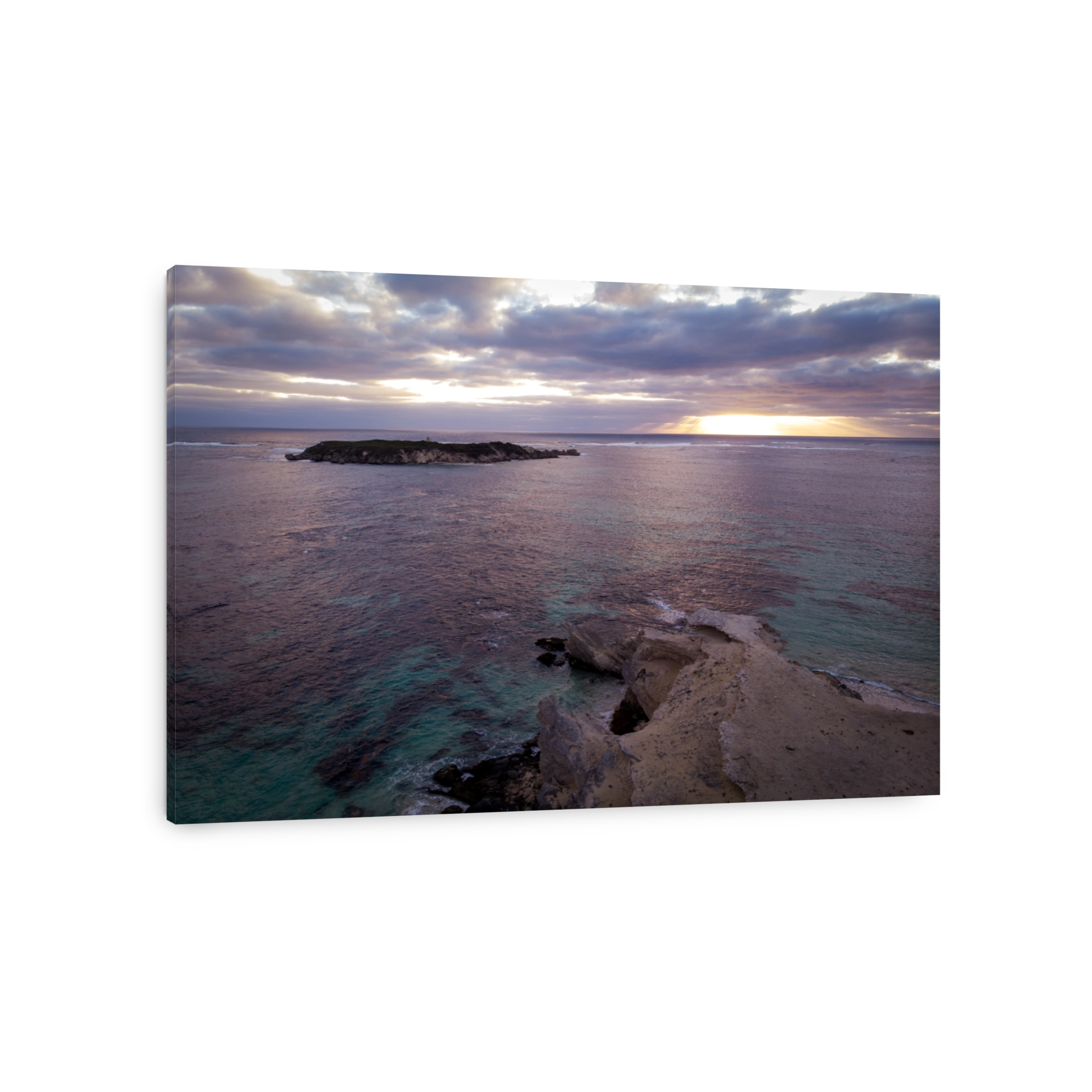 Aerial view of Hamelin Bay Beach at sunset, Margaret River, Western Australia.