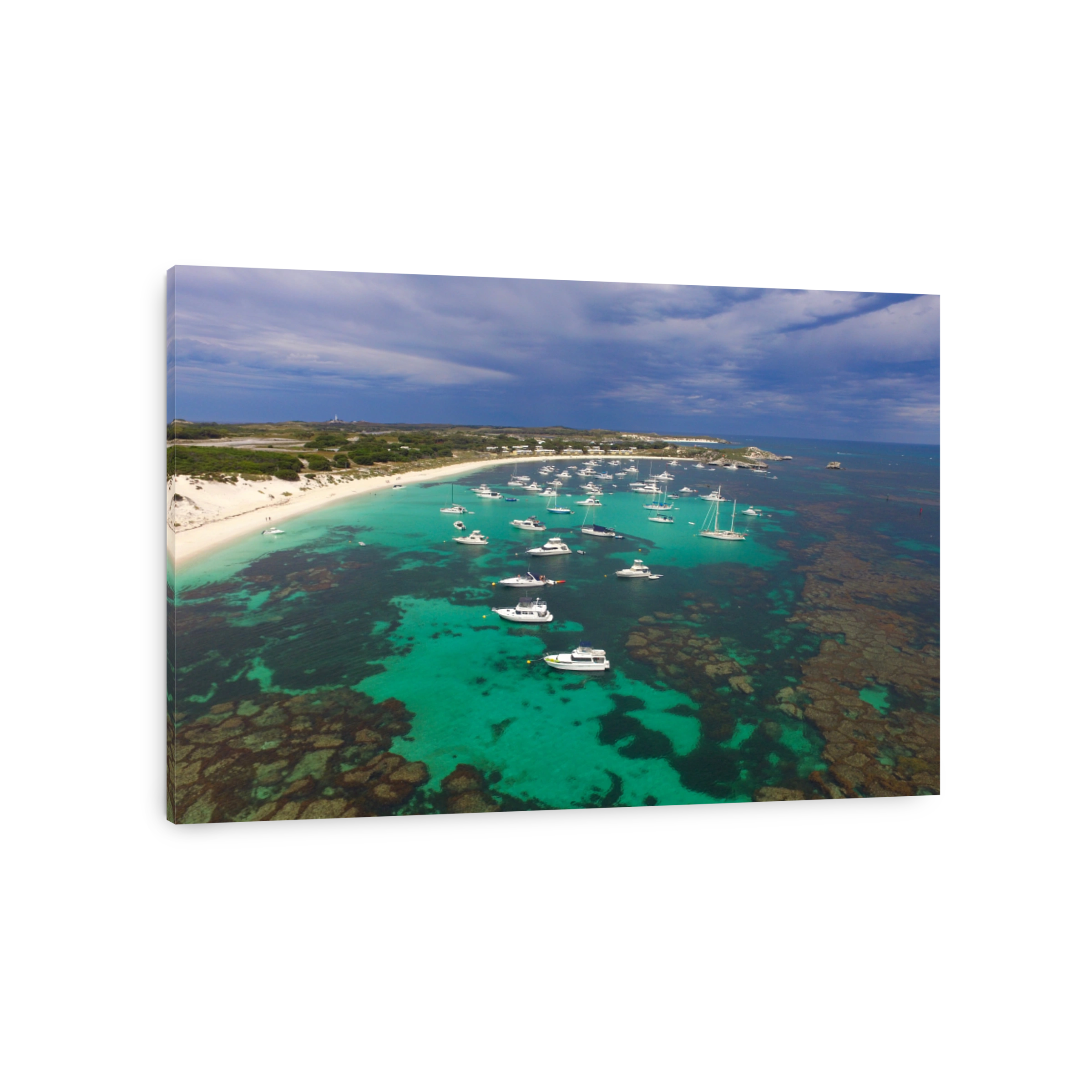 High Angle View Of Boats On Sea Shore Against Sky