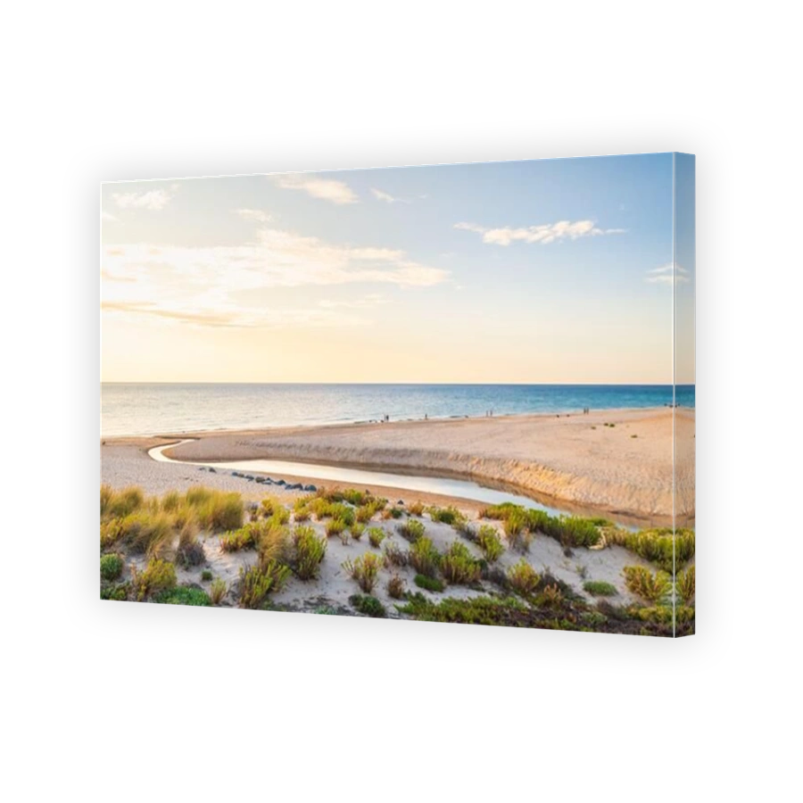 O'Sullivan Beach view with people at sunset viewed from the esplanade, South Australia