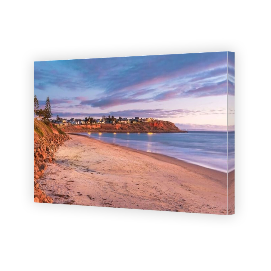 Iconic Christies Beach coastline view at dusk, Onkaparinga, South Australia