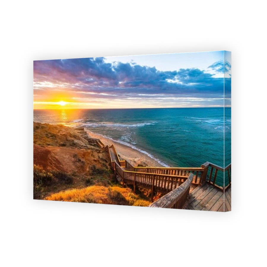 Onkaparinga River Mouth View Point at sunset, Port Noarlunga, South Australia