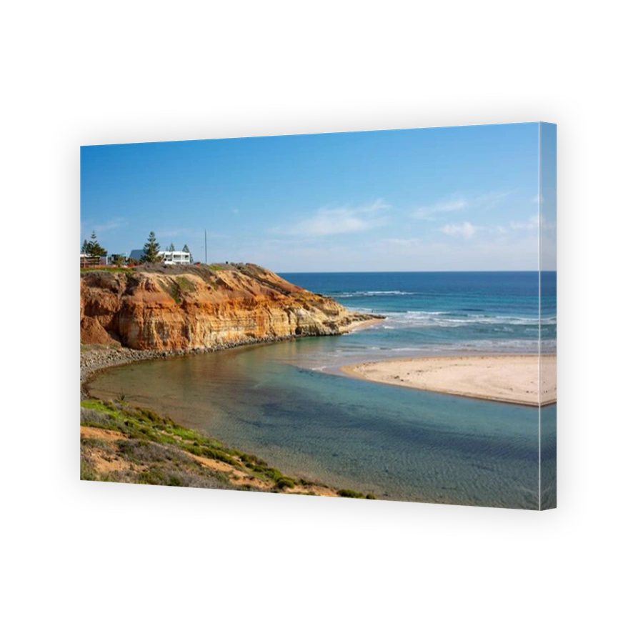 The beautiful Southport and Onkaparinga River mouth with blue skies on 22nd August 2018