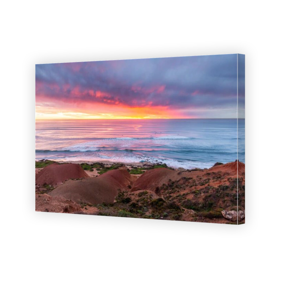 A beautiful sunset over rock formations at the midcoast seaford south australia on 4th september 2019