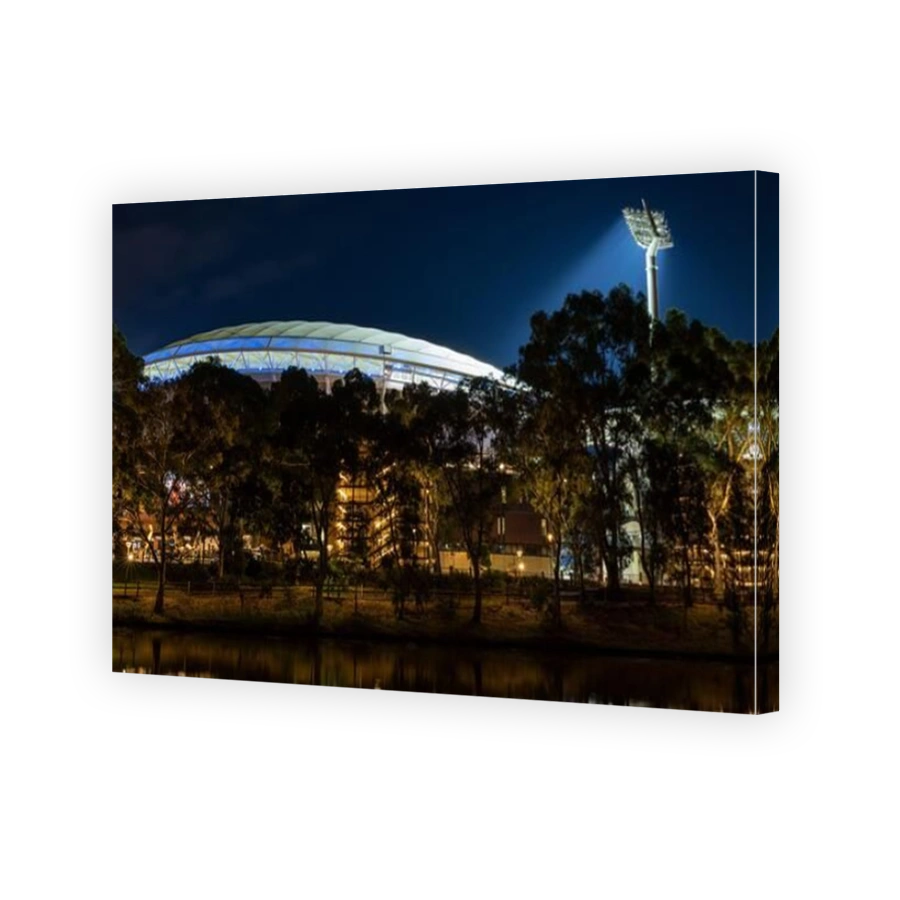 Adelaide Oval at night with lights on in  Adelaide South Australian on January 25th 2021