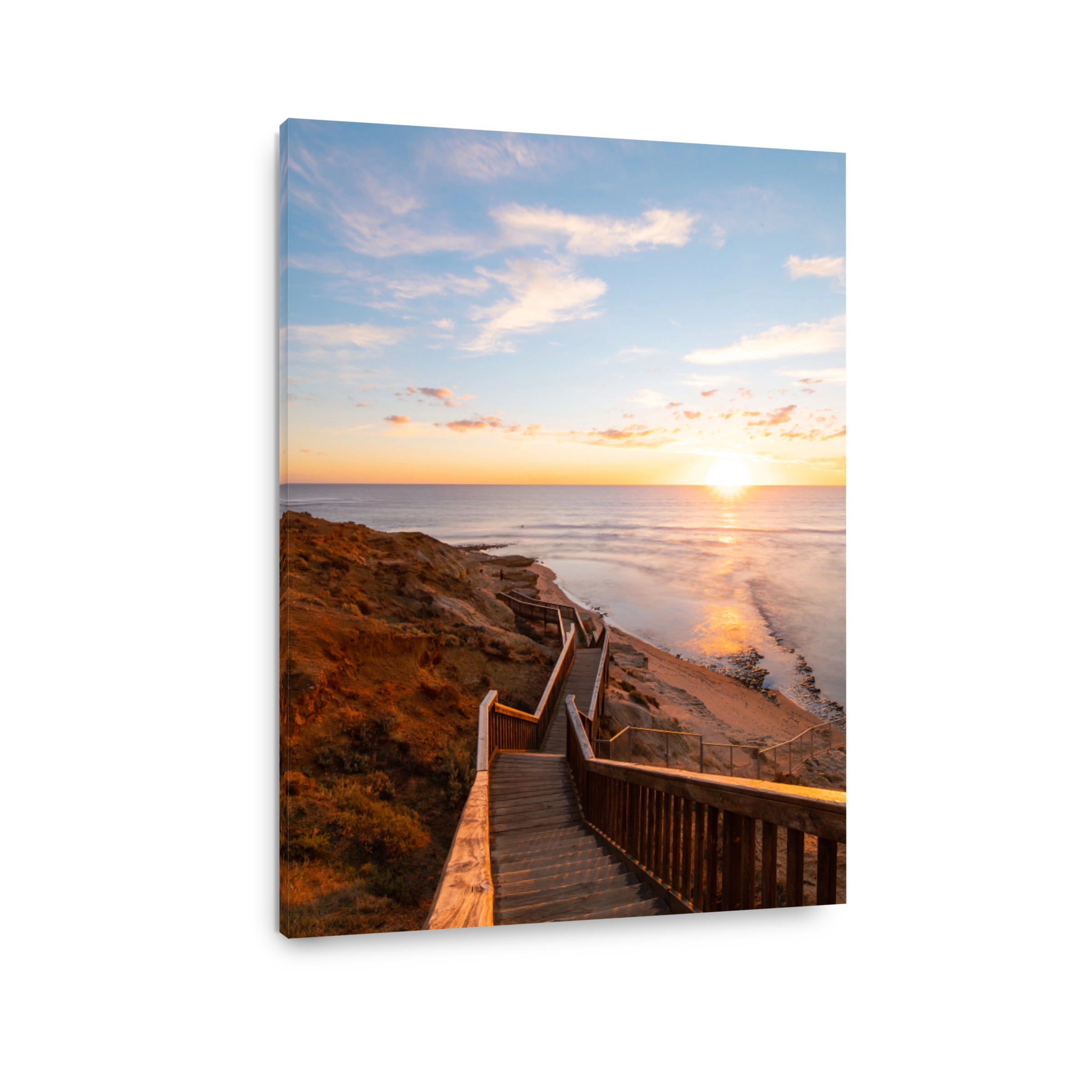 Coastline stair sunset