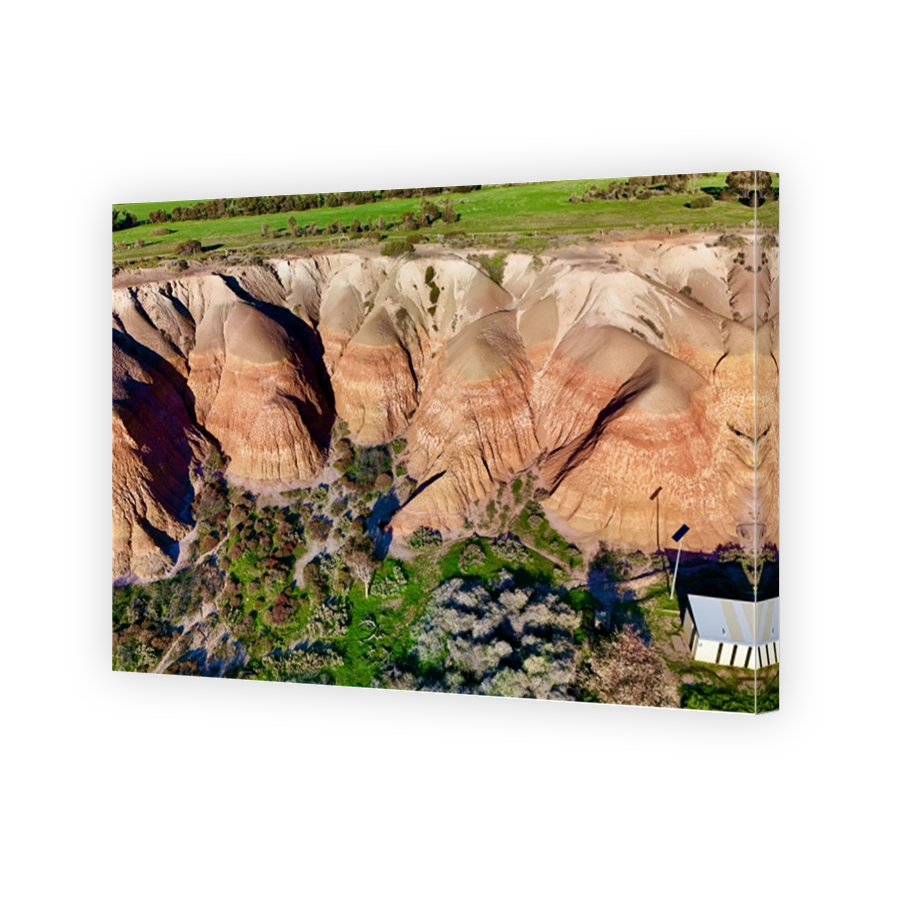 Maslin Beach, South Australia: Aerial Drone Views Capturing Sandstone Cliffs, Close-Up of Layered Rock Formations and Native Vegetation Along the Fleurieu Peninsula Scenic Coastline