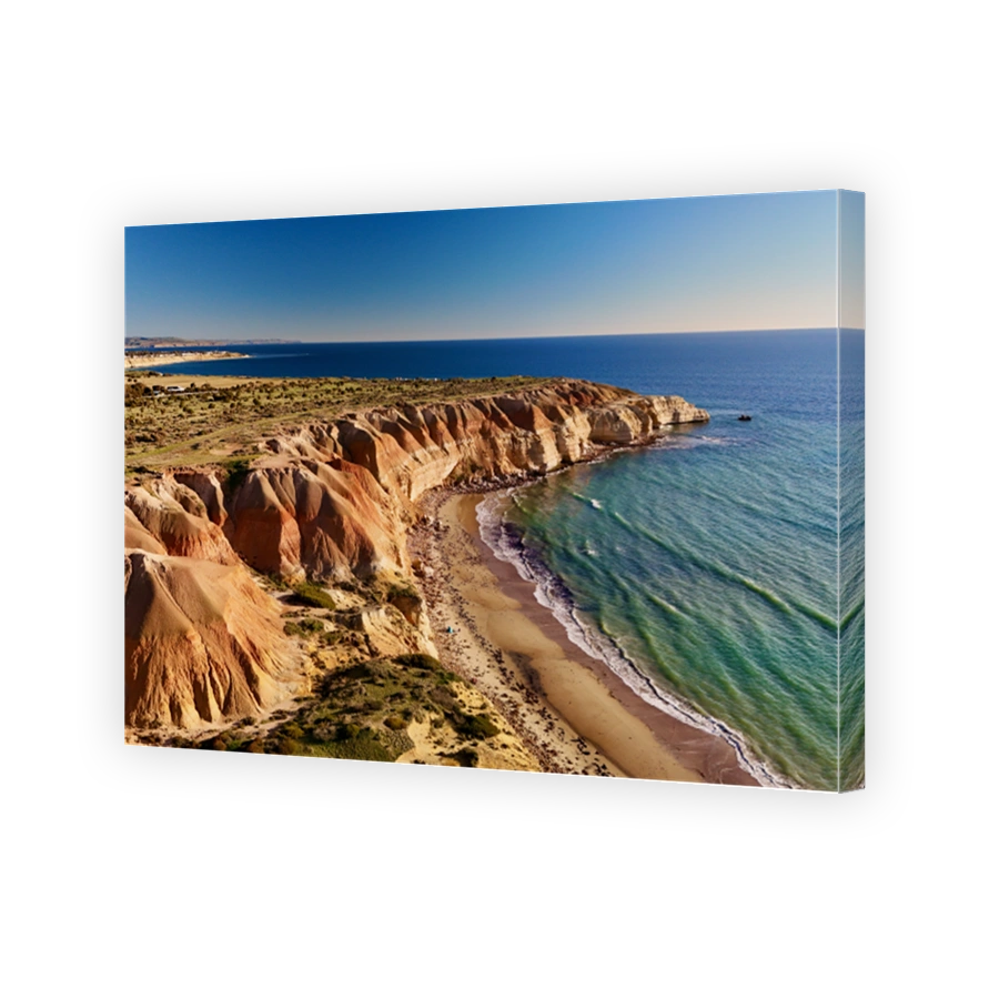 Blanche Point and Maslin Beach, South Australia: Aerial Drone Views Capturing Rugged Coastal Cliffs, Vibrant Sandstone Formations, Turquoise Waters, and Golden Sunset Glow Along the Fleurieu Peninsula
