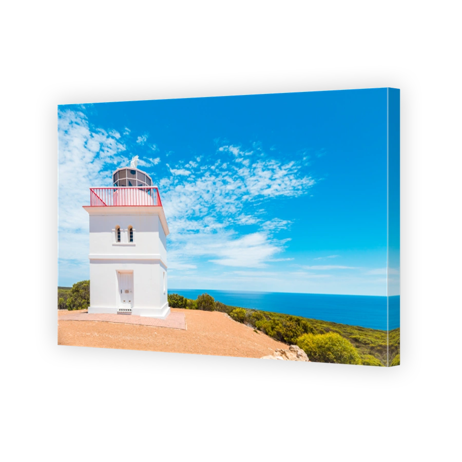 Cape Borda square lighthouse viewed towards the ocean