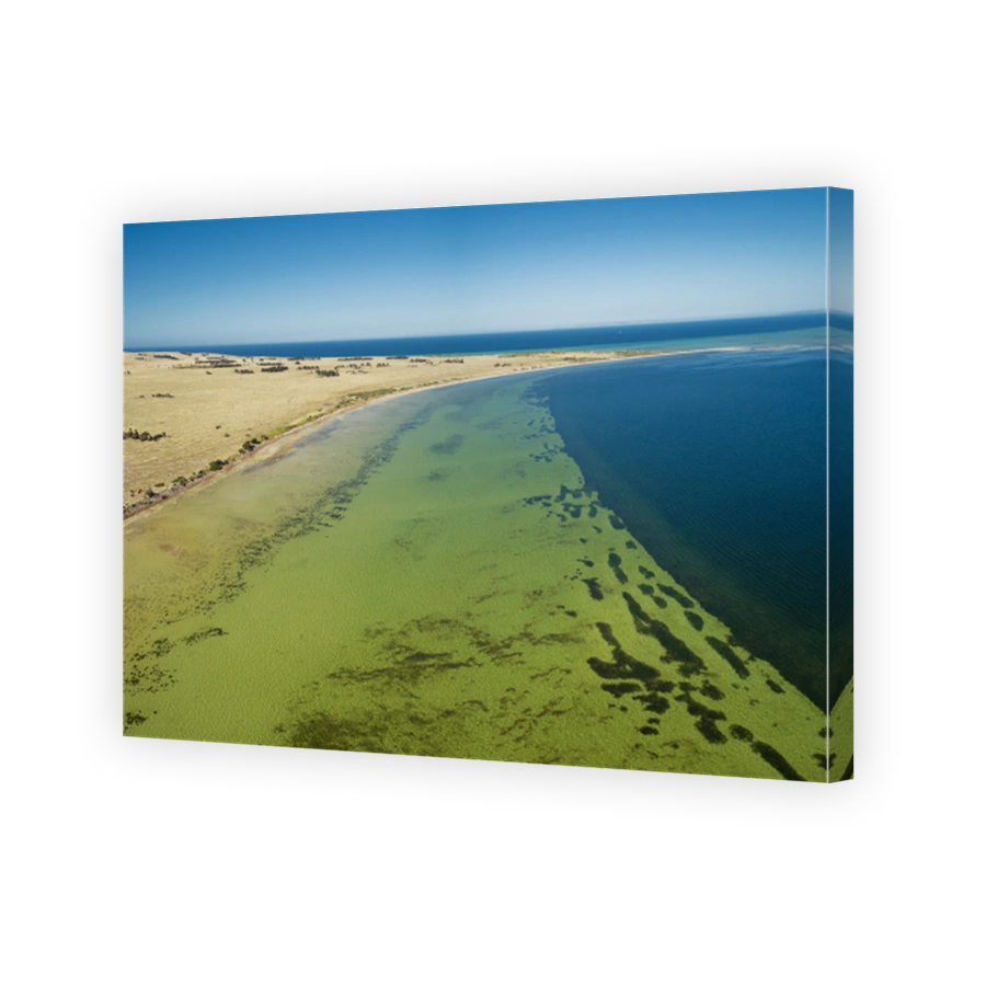 Land and Ocean beautiful aerial panorama