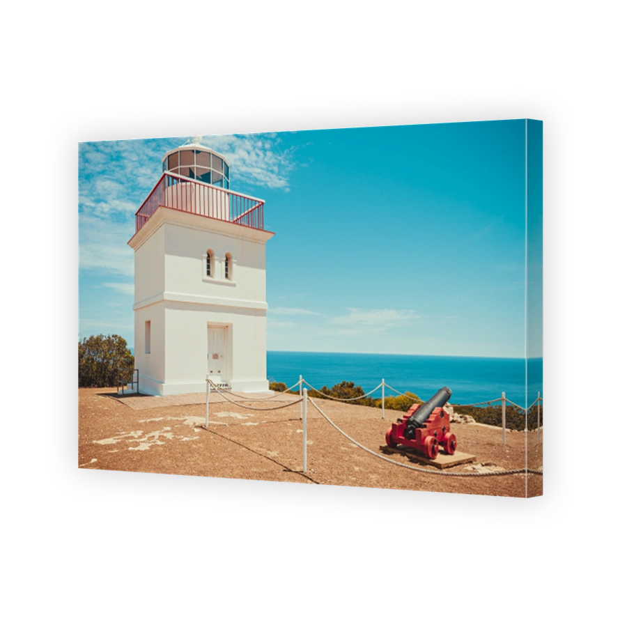 Cape Borda square lighthouse with cannon, Kangaroo Island