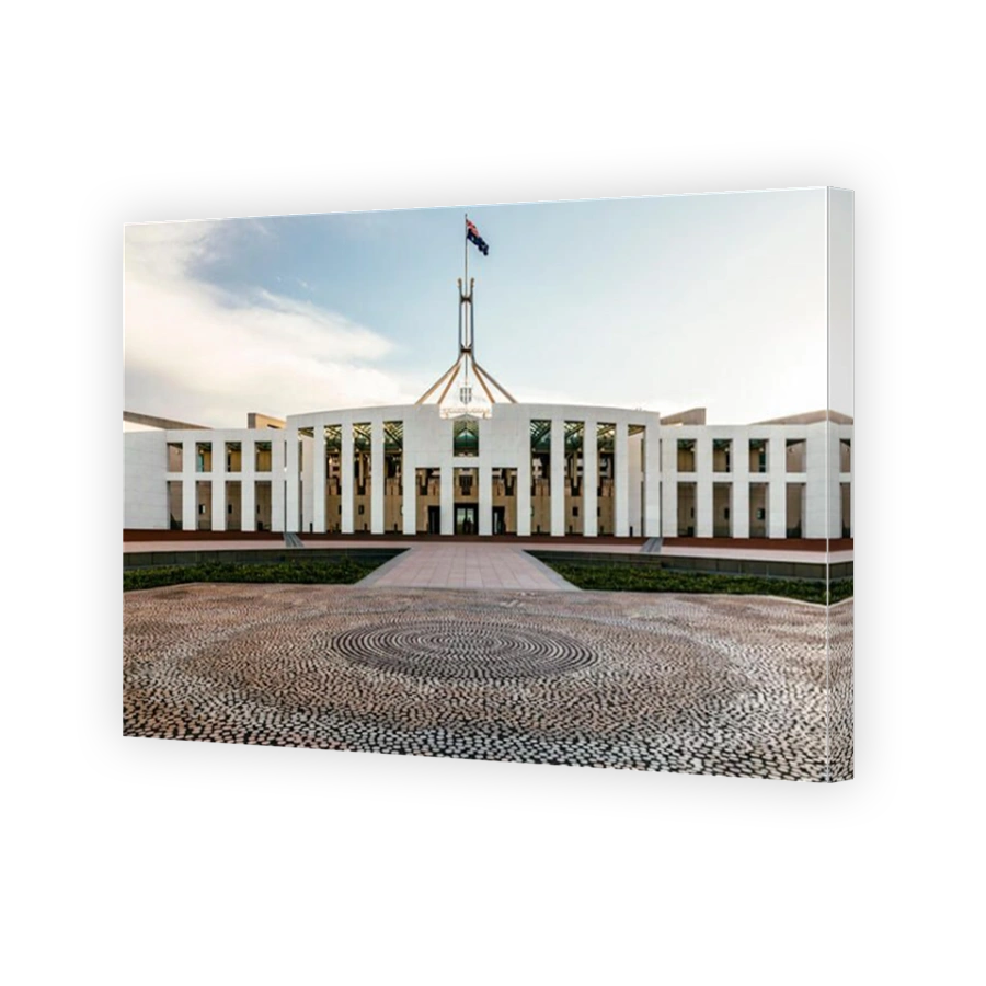 Parliament House at sunset, Canberra, Australia