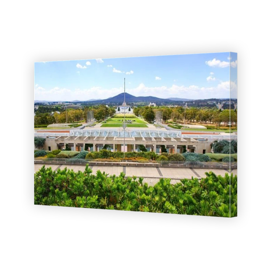View of Mount Ainslie from the Parliament House of Australia on Capital Hill in Canberra, Australian Capital Territory