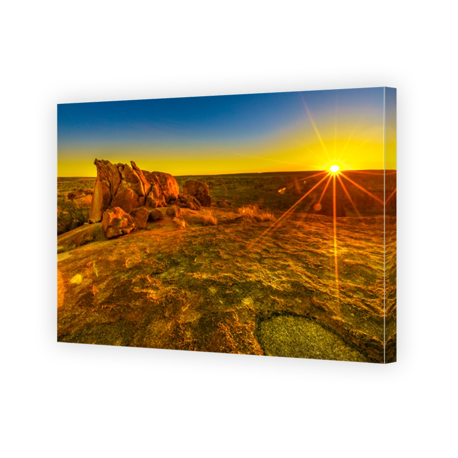 Panorama Devils Marbles sunset
