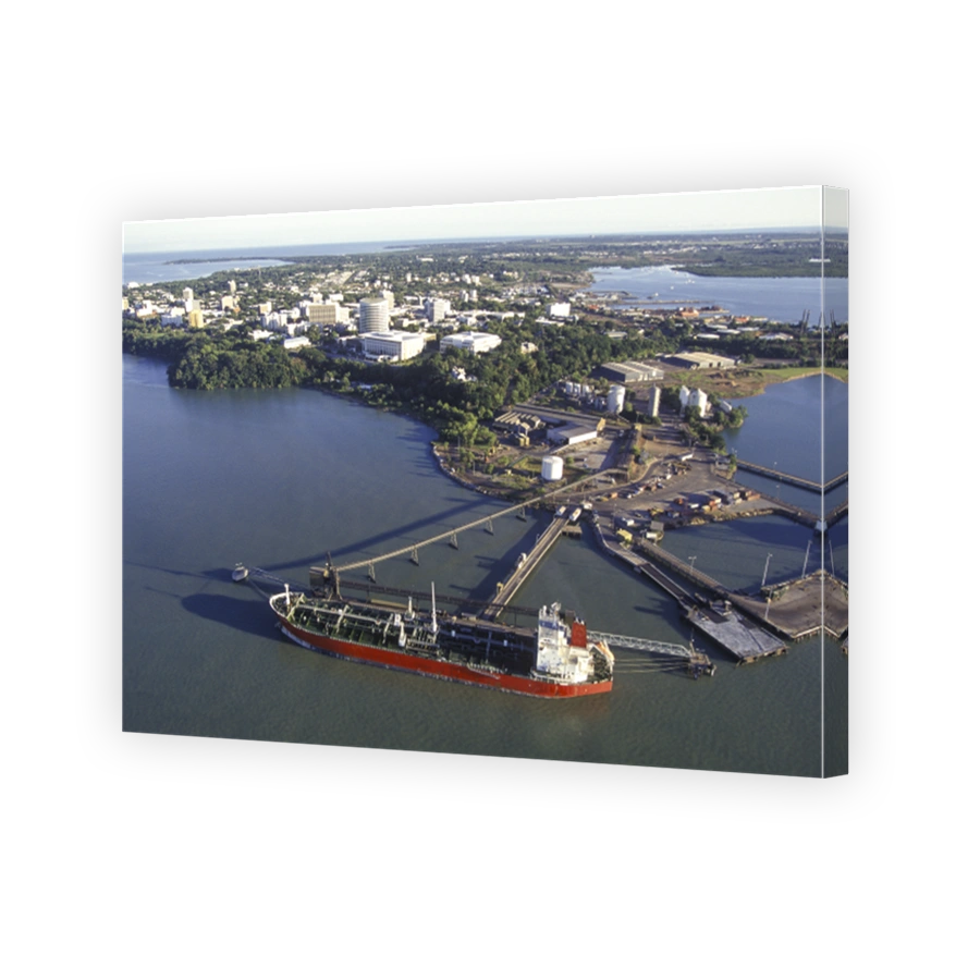Darwin harbor and the city of Darwin.