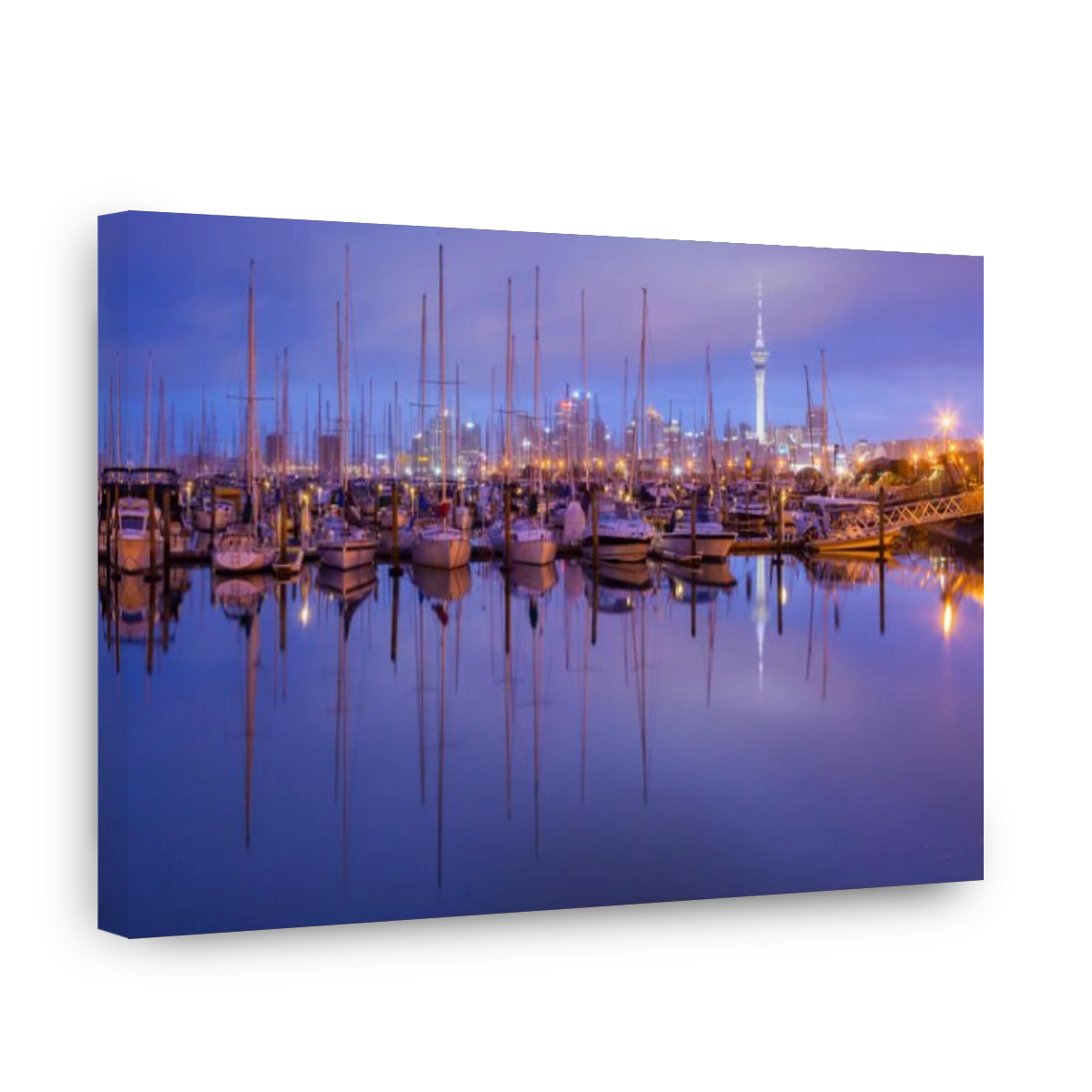 Westhaven Marina with the Auckland Skytower and the CBD.