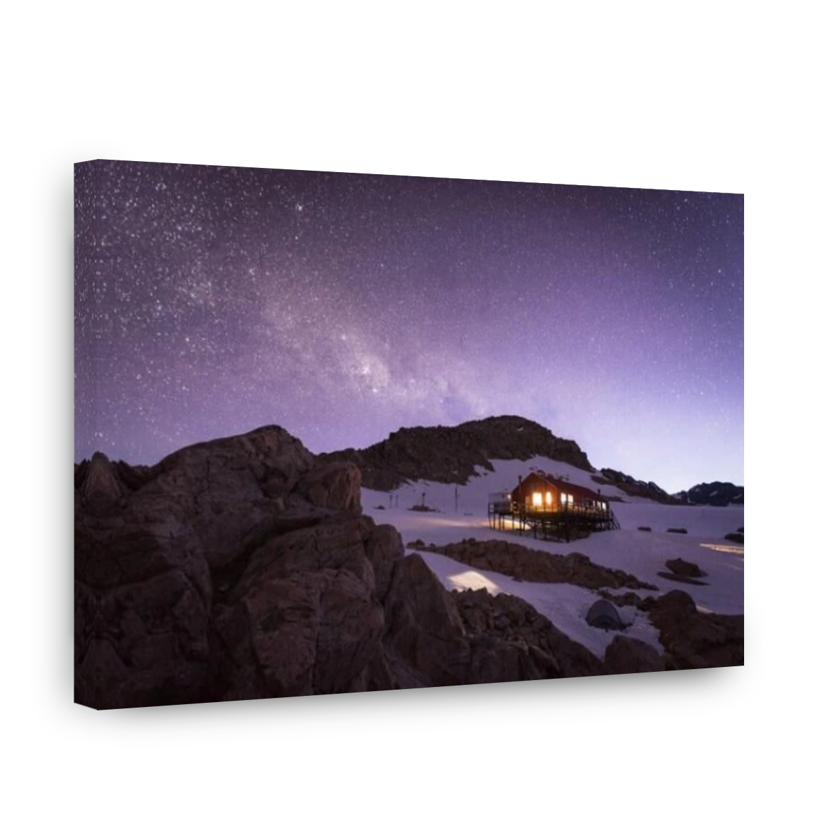 Mueller Hut beneath stars, Sealy Range, Aoraki Mout Cook National Park