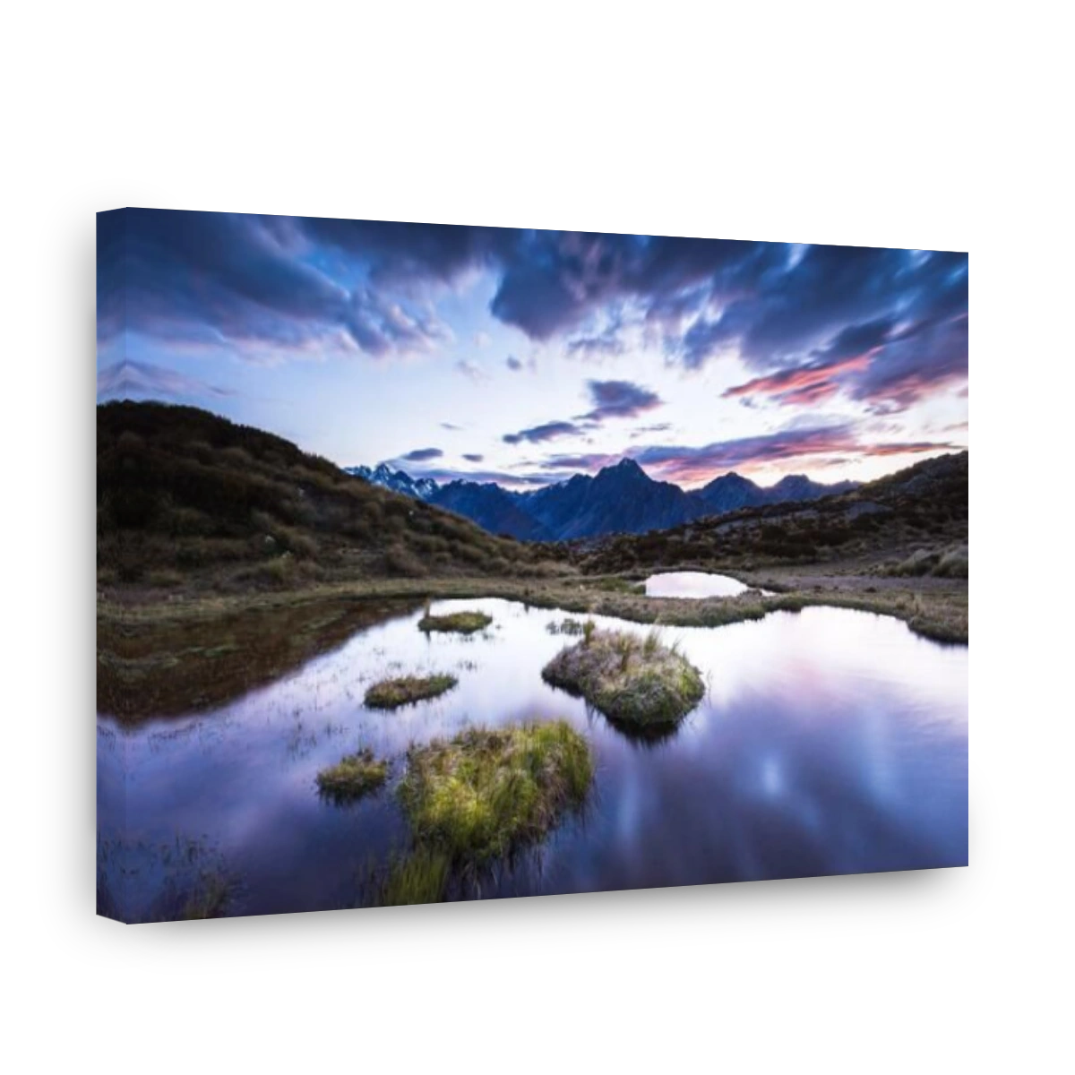Early morning cloud reflected in a tarn, Mount Sebastopol, Aoraki Mount Cook National Park