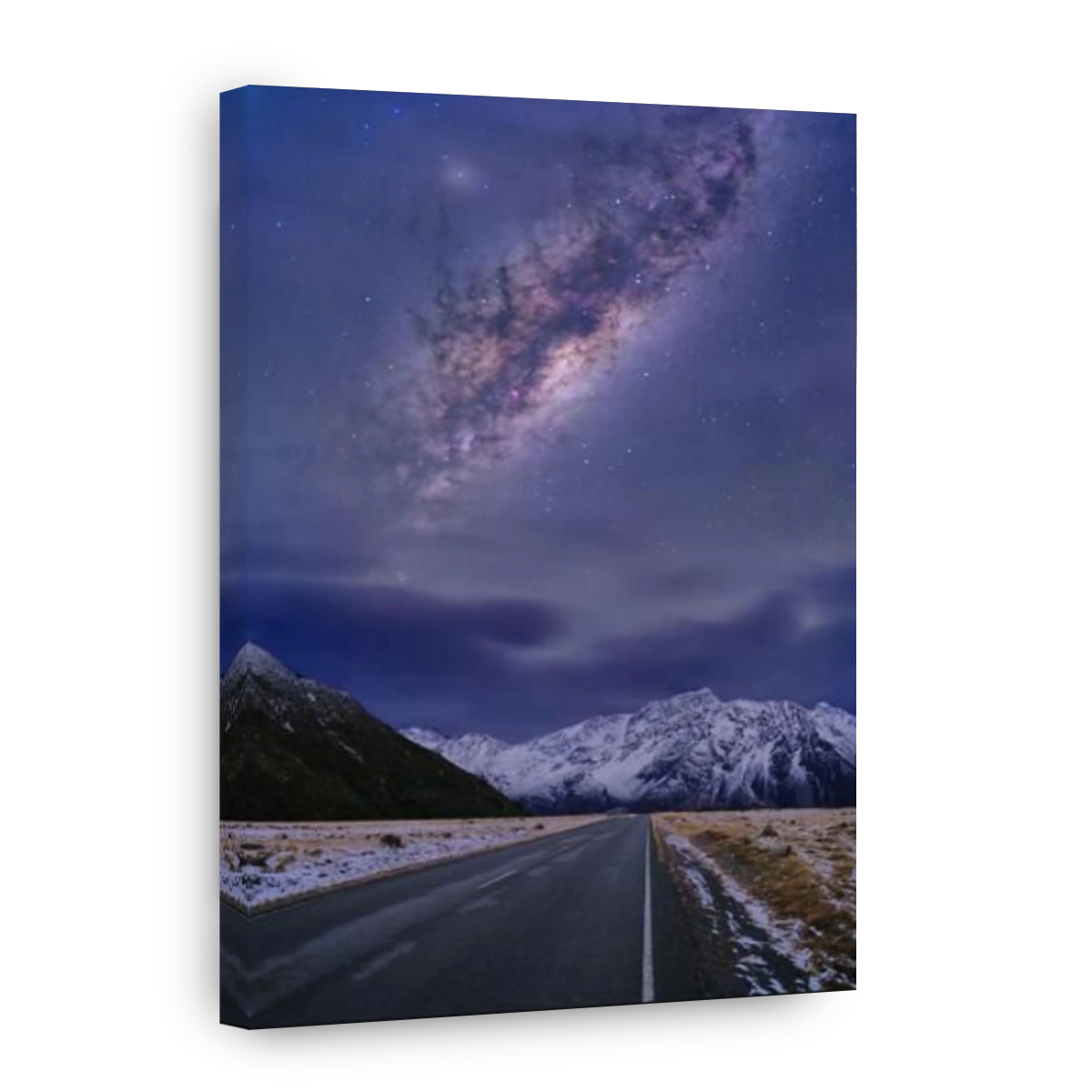 Milky Way core above the road  to Mount Cook, South Island, New Zealand.